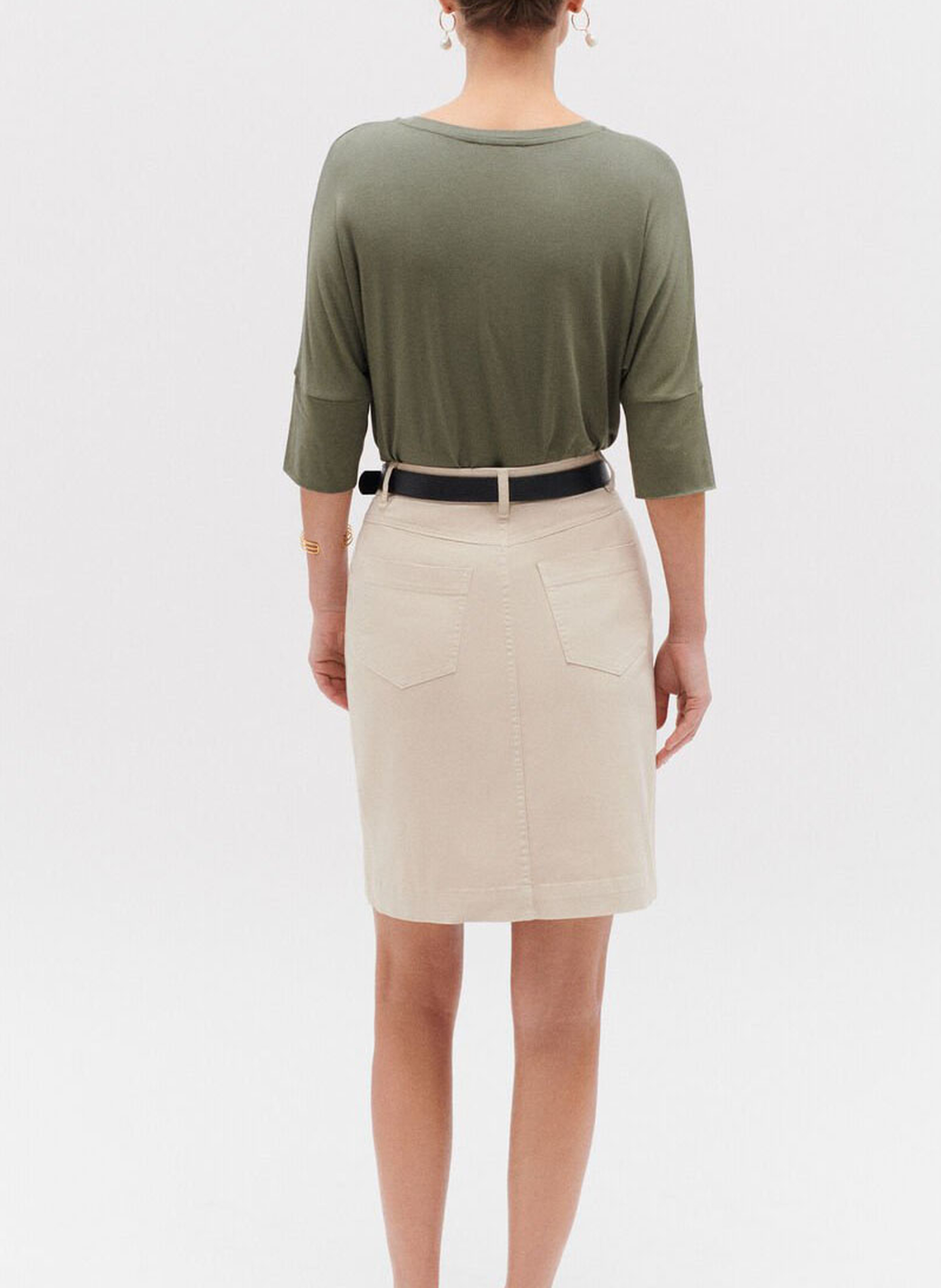 Jupe courte en jean CAROLL Beige
