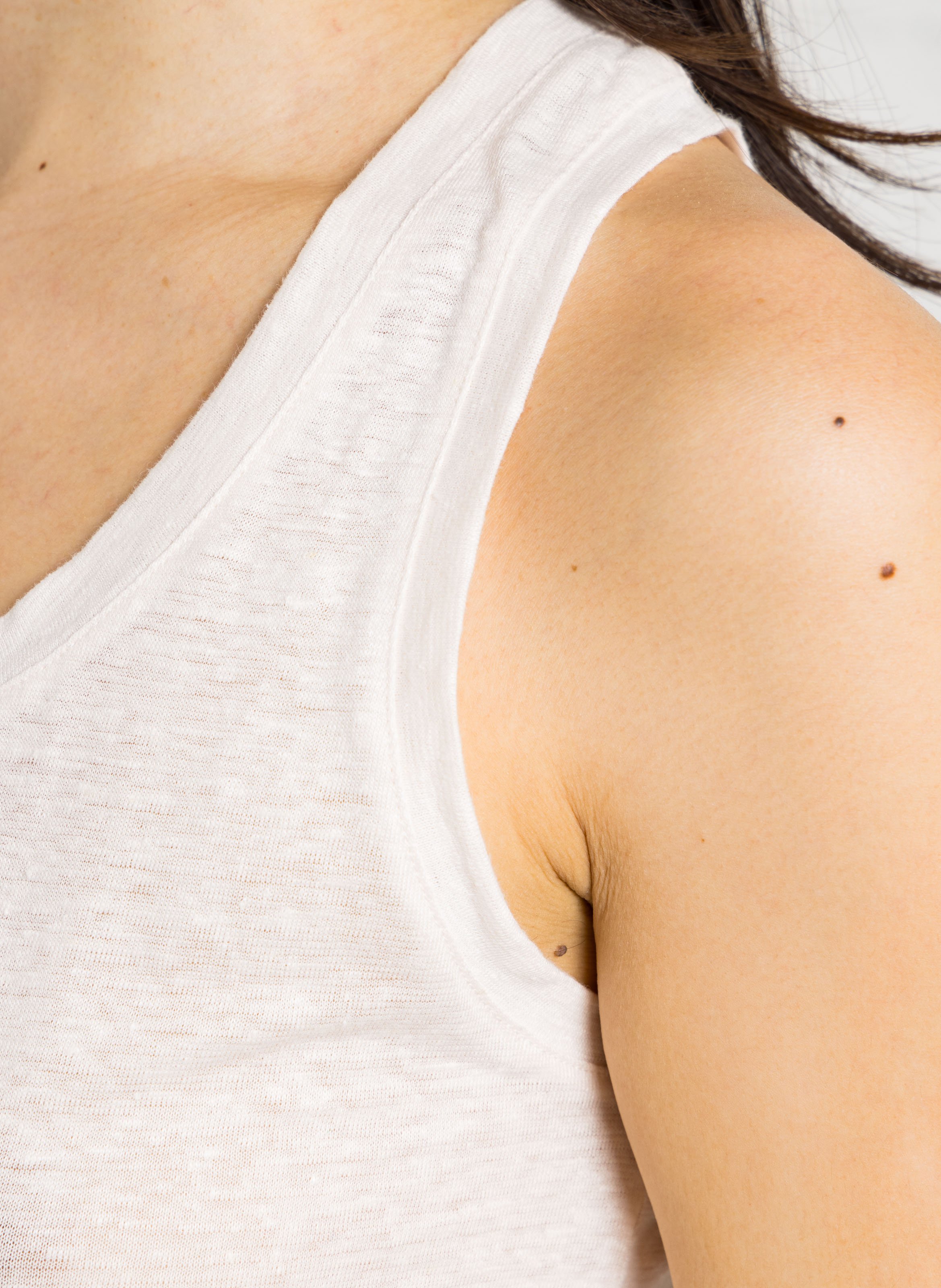 Round-neck linen-blend tank top MAJESTIC FILATURES Beige