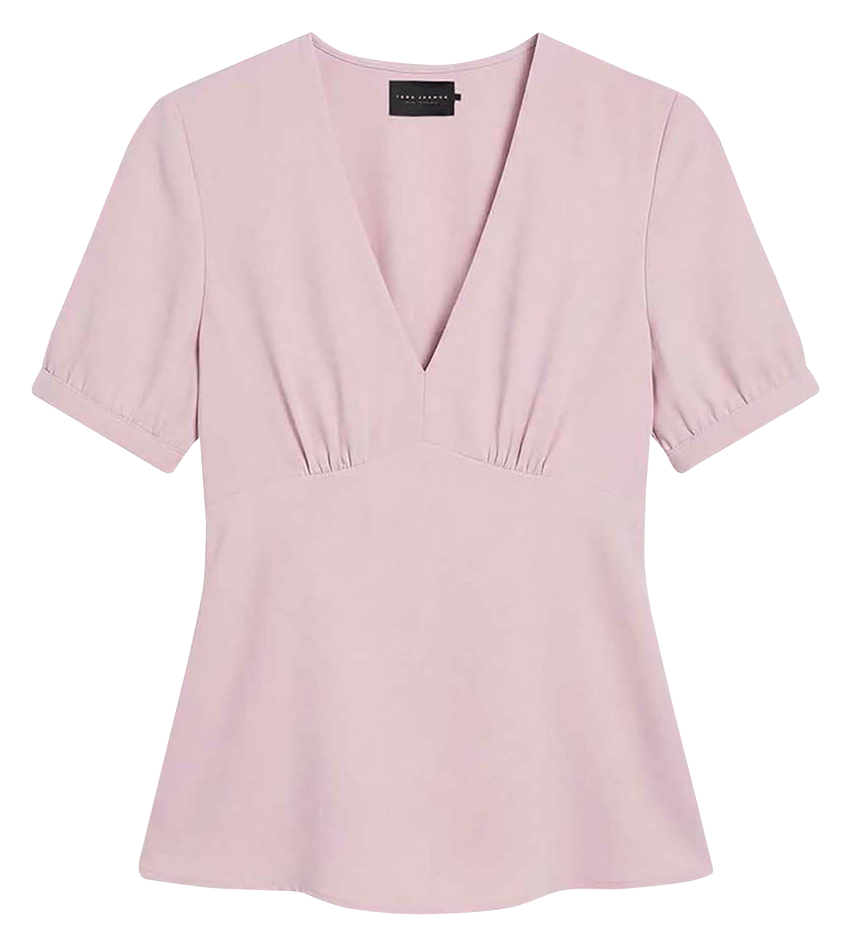Taillierte Bluse mit V-Ausschnitt aus fließendem Crêpe TESSA Blush