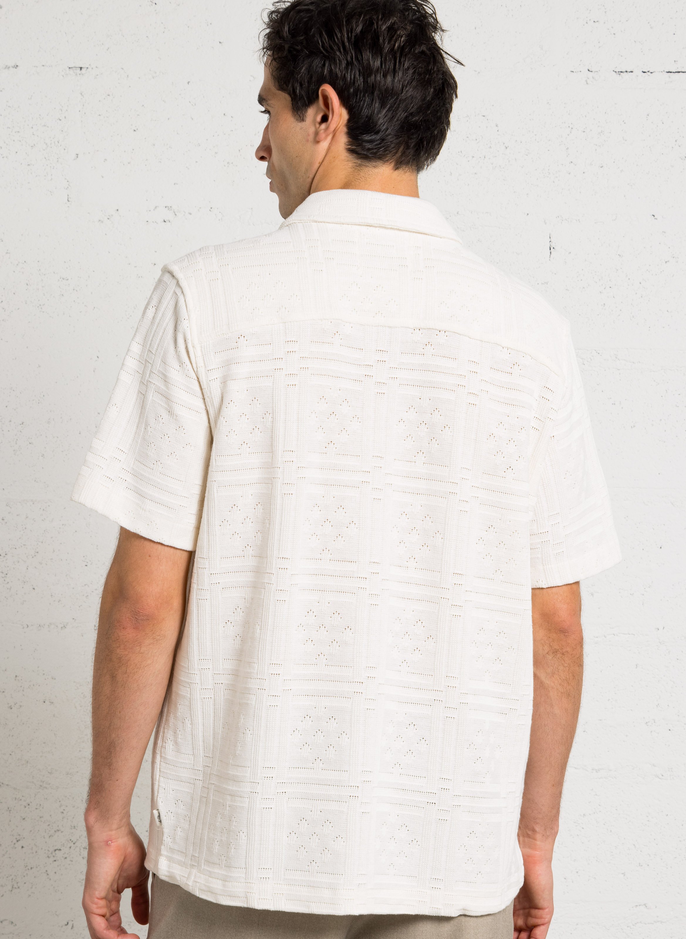 Camicia dritta collo classico in misto cotone LES DEUX Beige