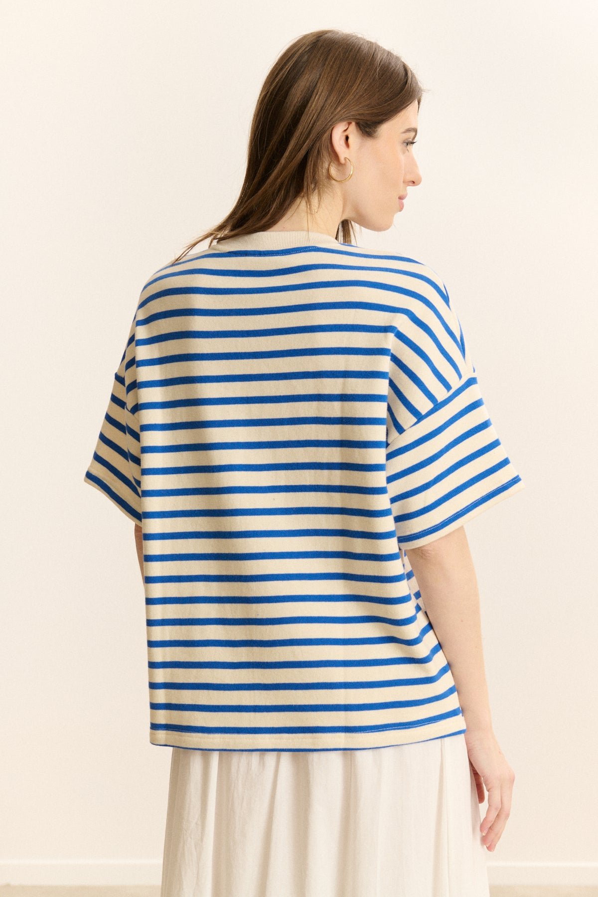 Short-sleeved striped sweatshirt GARANCE PARIS Blue