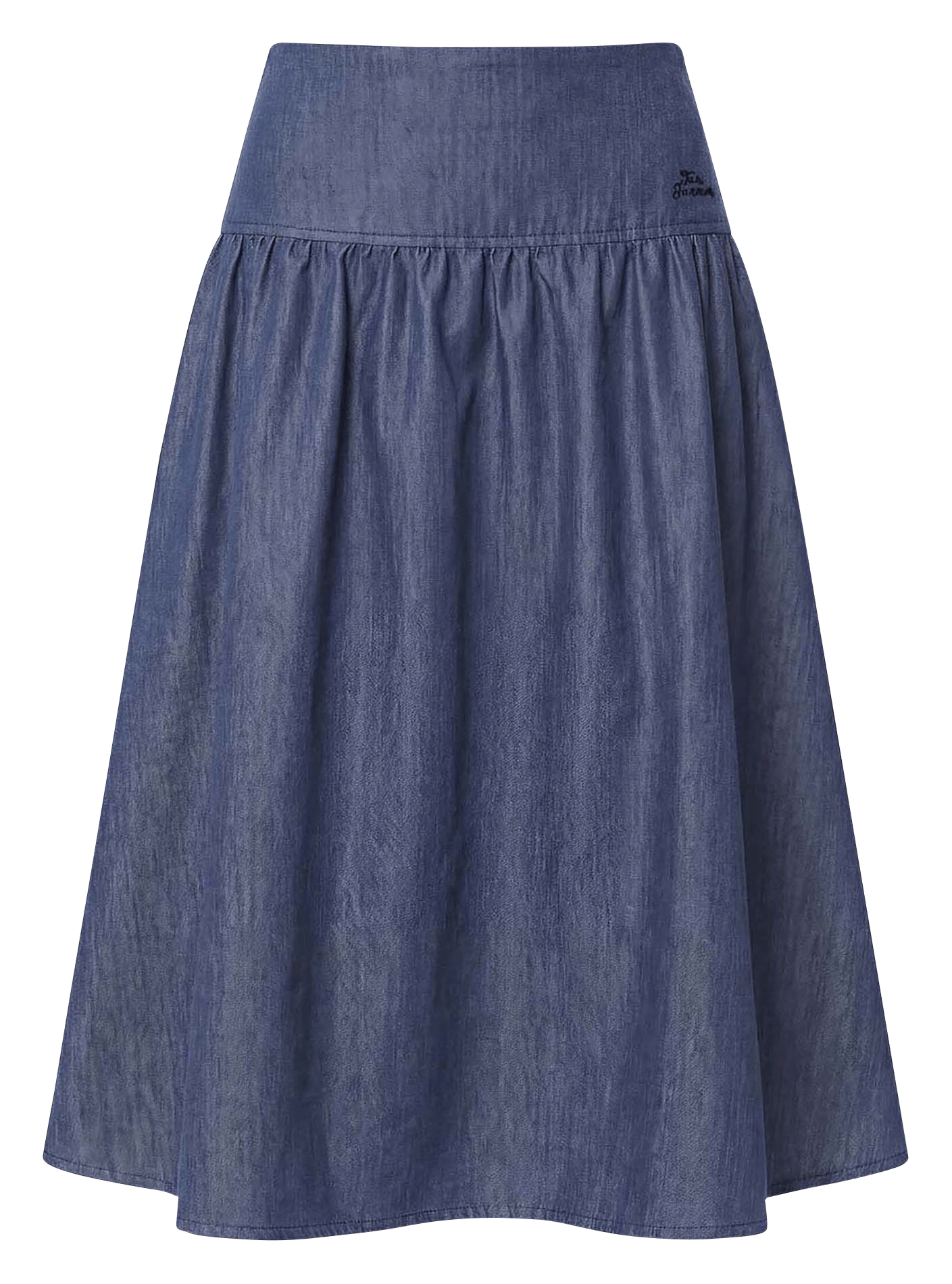 Jupe midi évasée en denim léger TARA JARMON Bleu