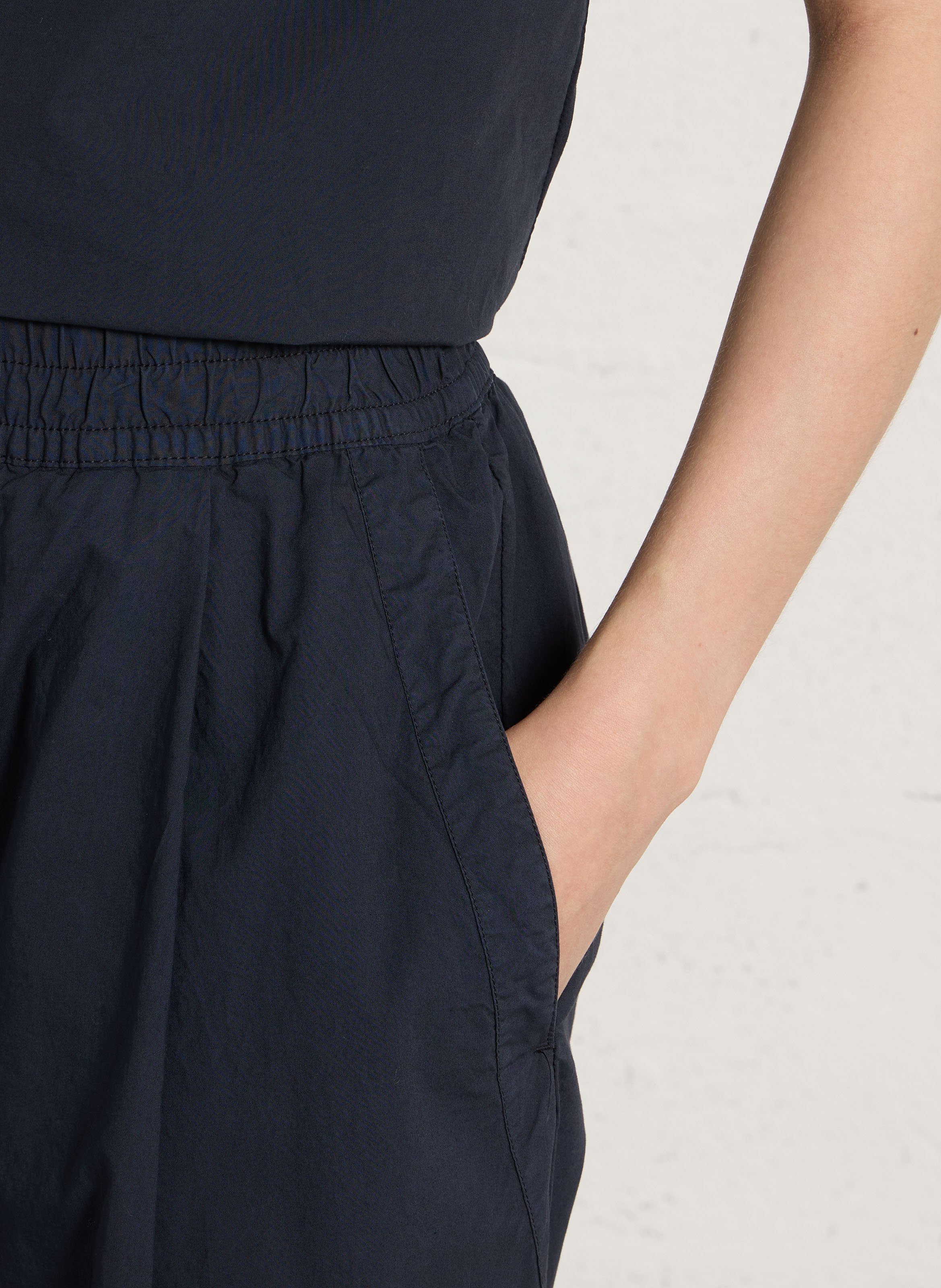 Pantalon large taille haute en coton bio RUE DE TOKYO Bleu