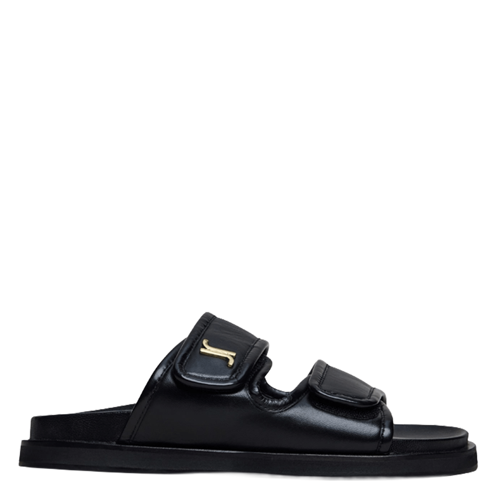 Sandales plates en cuir JONAK Noir