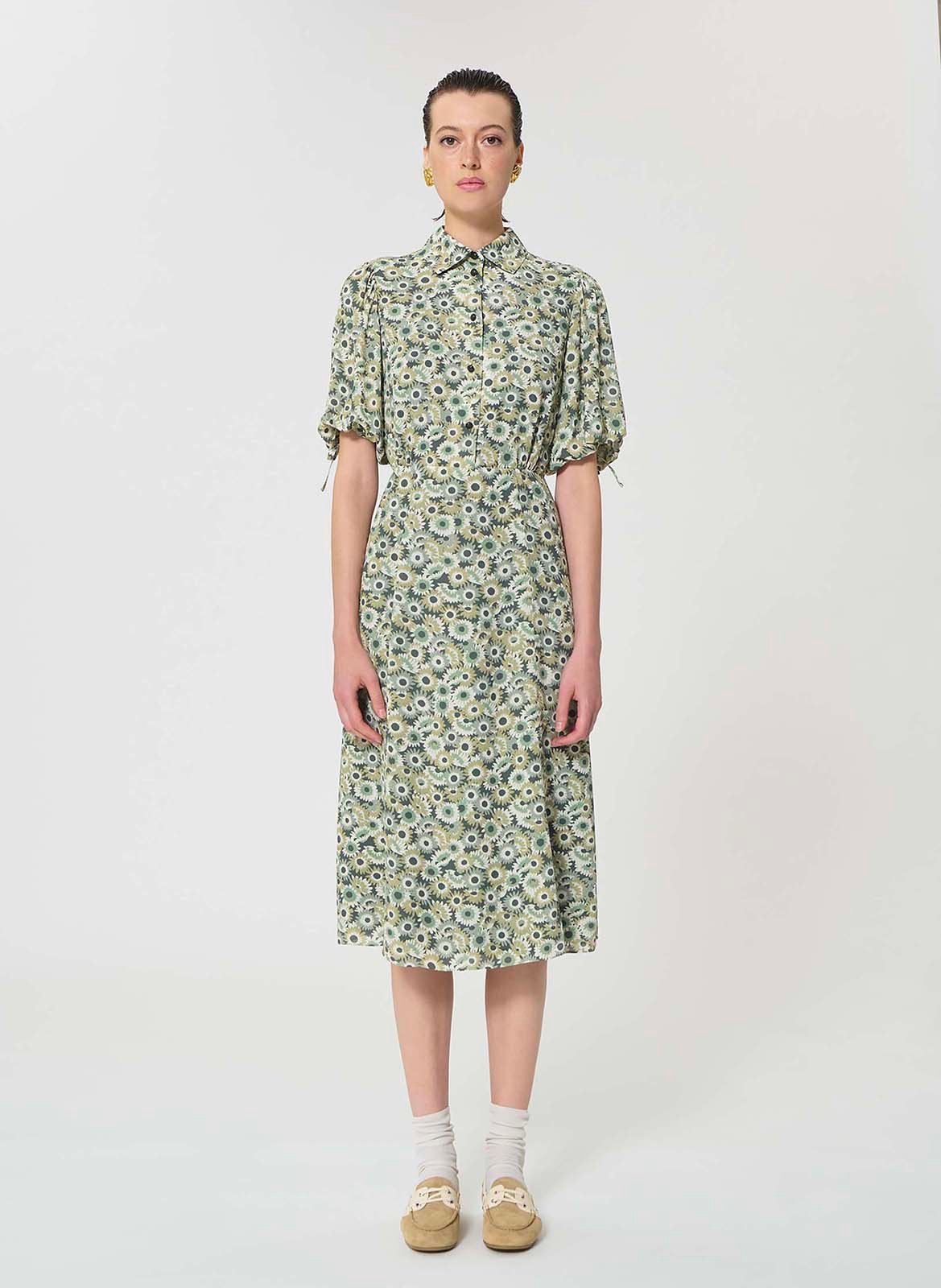 Robe midi col classique TARA JARMON Vert