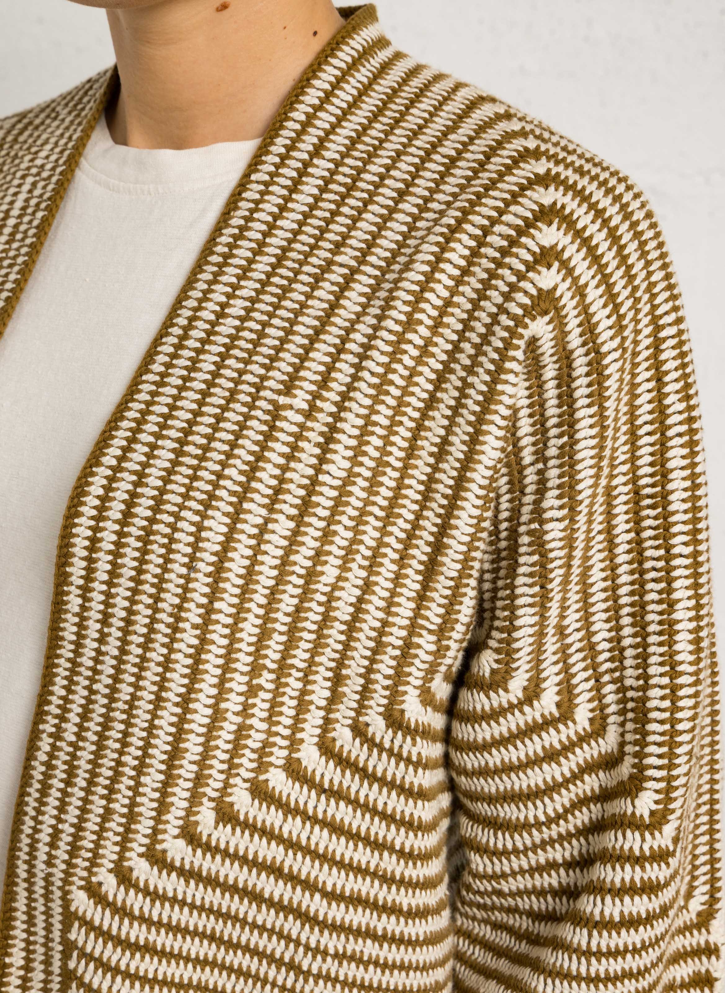 Cardigan ajusté en coton LEON & HARPER Marron