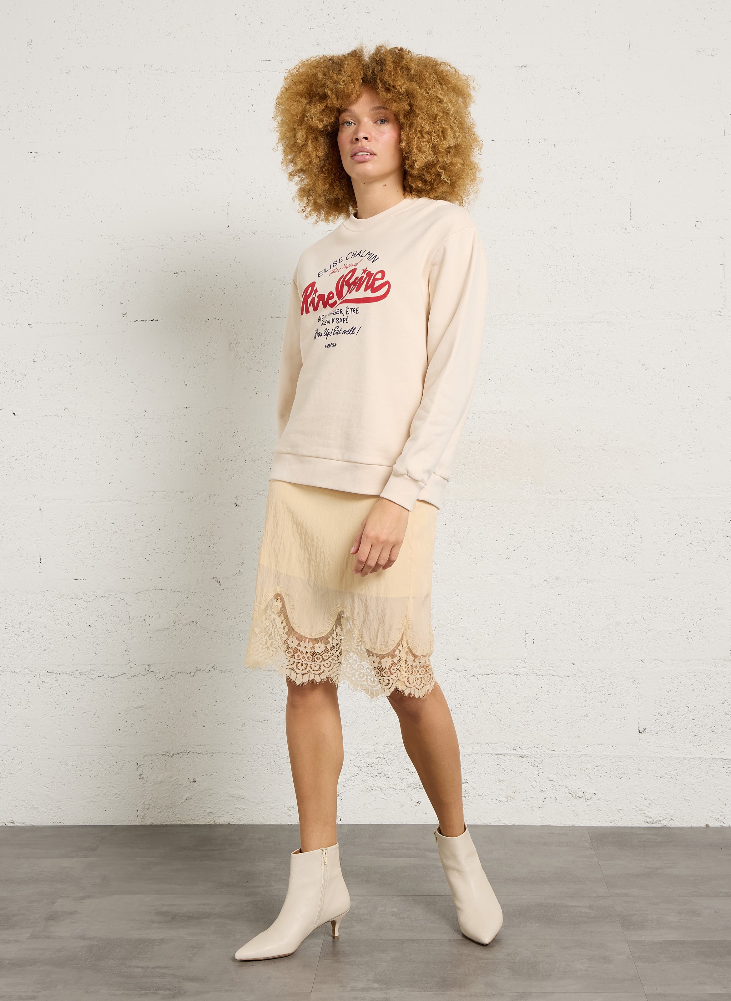 Jupe courte à dentelle BERENICE Orange