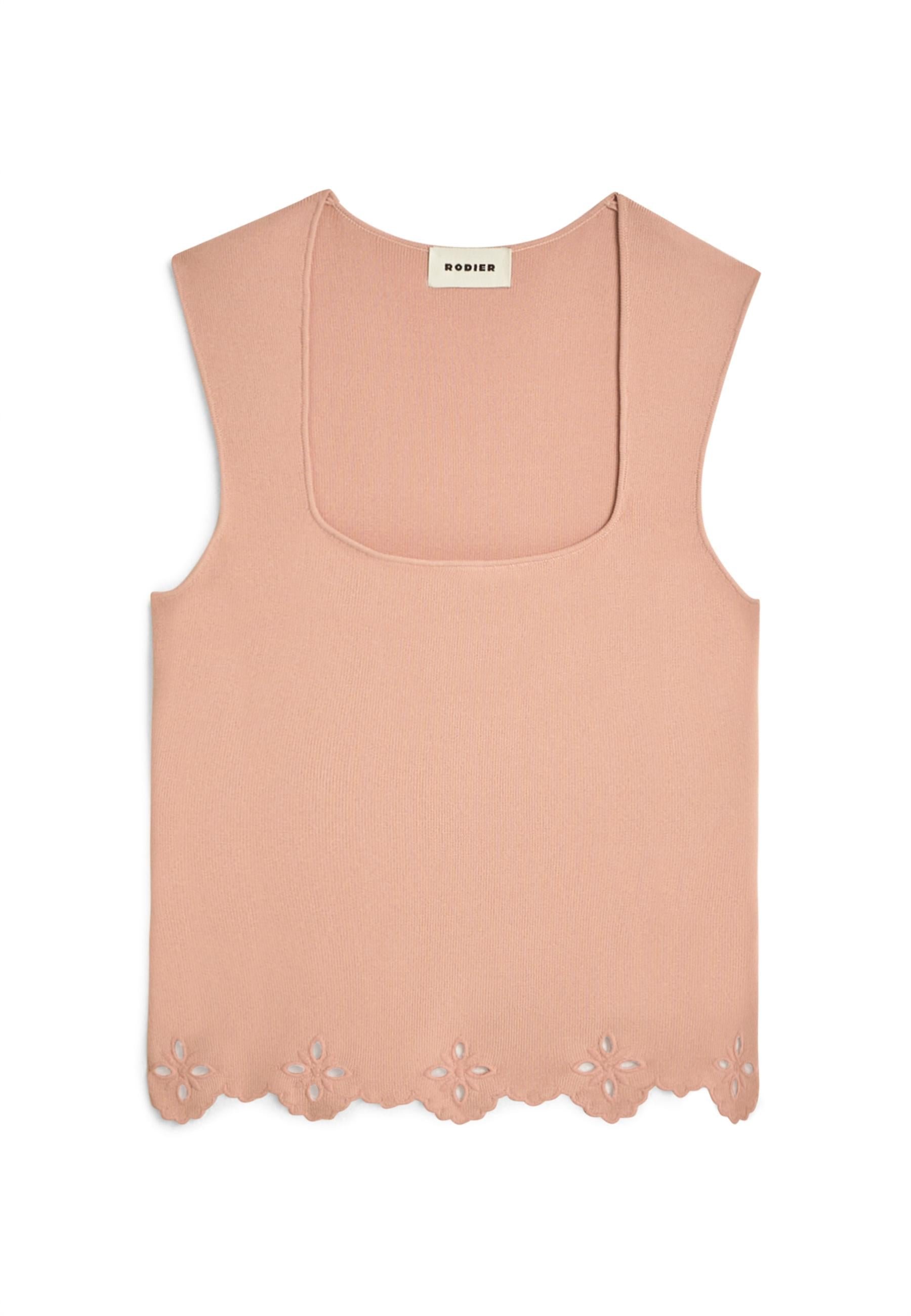 Embroidered sleeveless top RODIER Pink