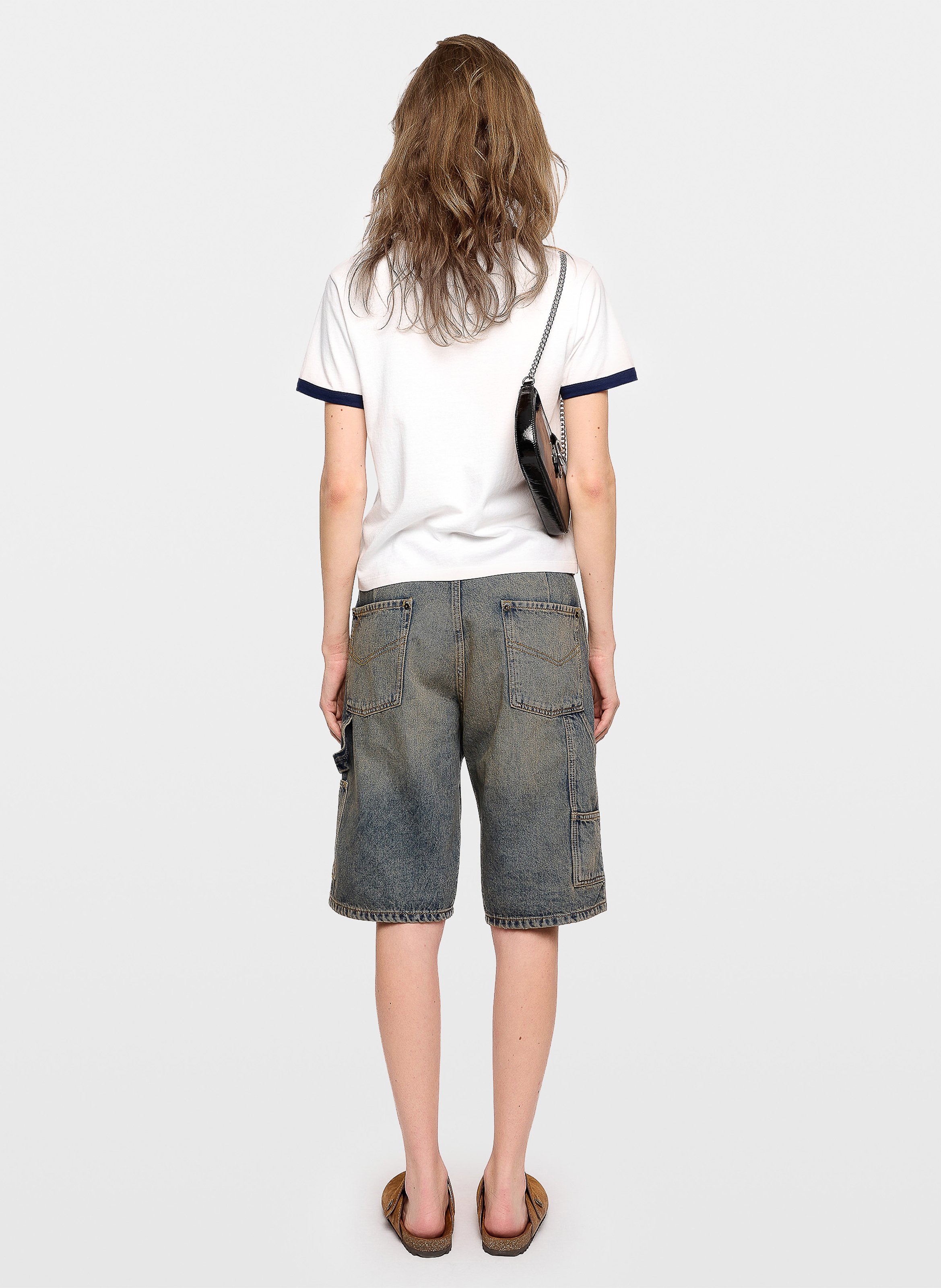 Tee-shirt droit col rond imprimé en coton bio ZADIG&VOLTAIRE Blanc