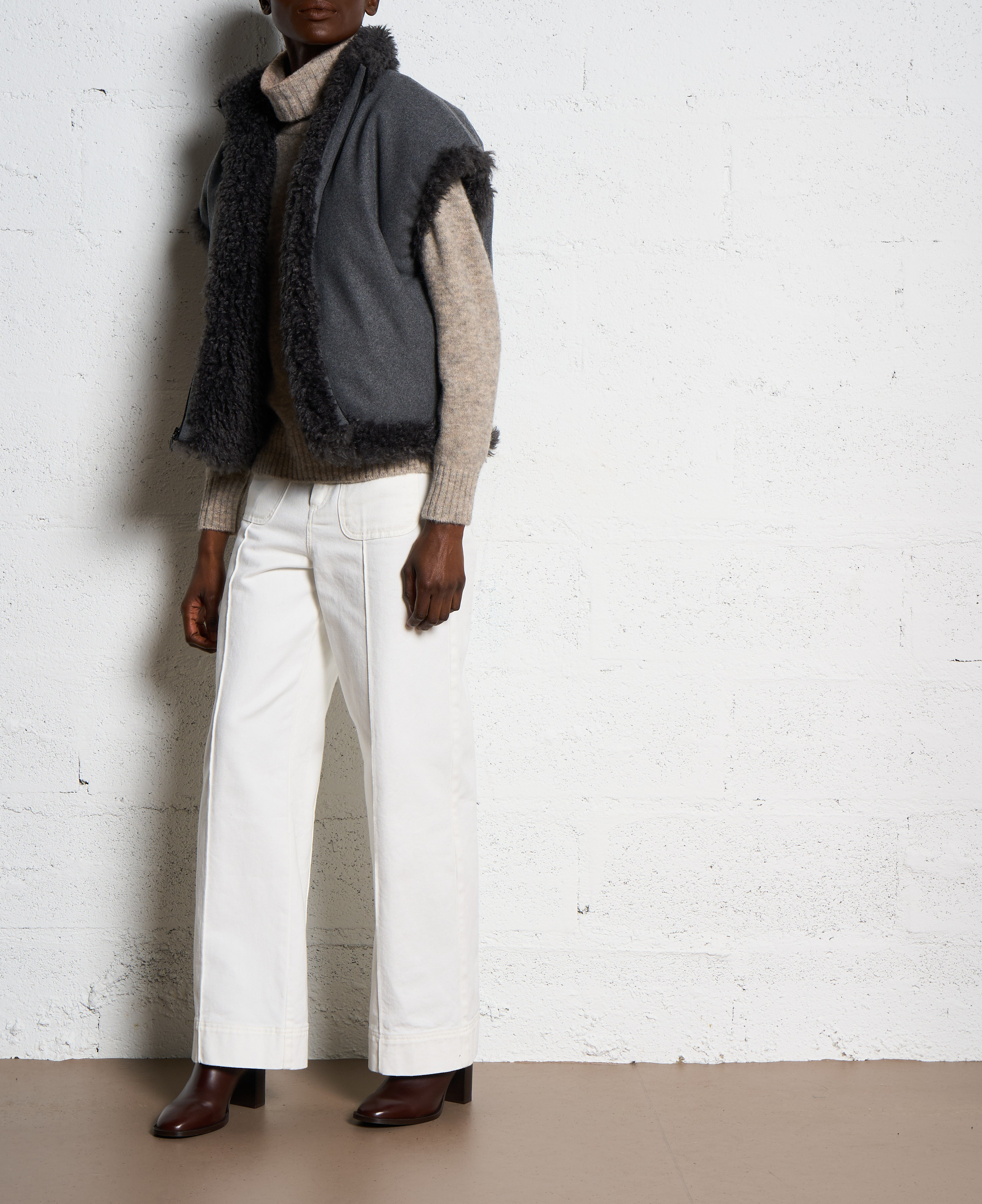 Weit geschnittene Jeans - aus Baumwolle SOEUR Weiss