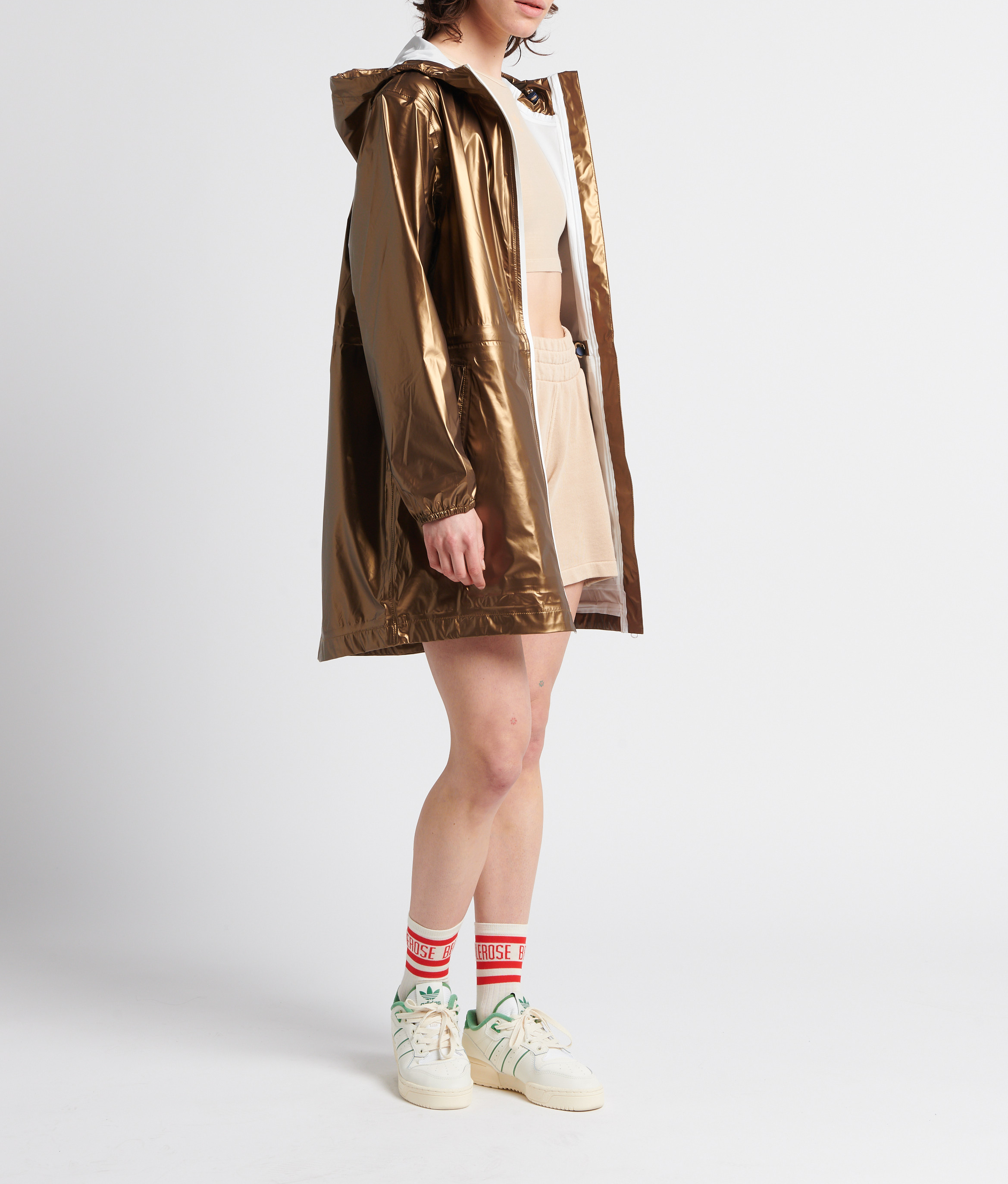 Round-neck cotton-blend tank top ADIDAS Beige