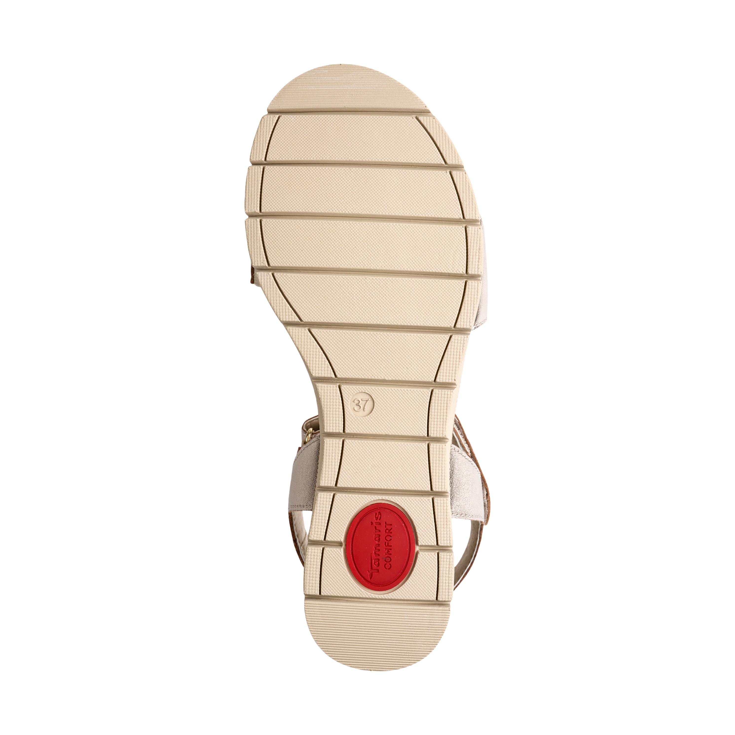 Leather comfort wedge sandals TAMARIS Golden
