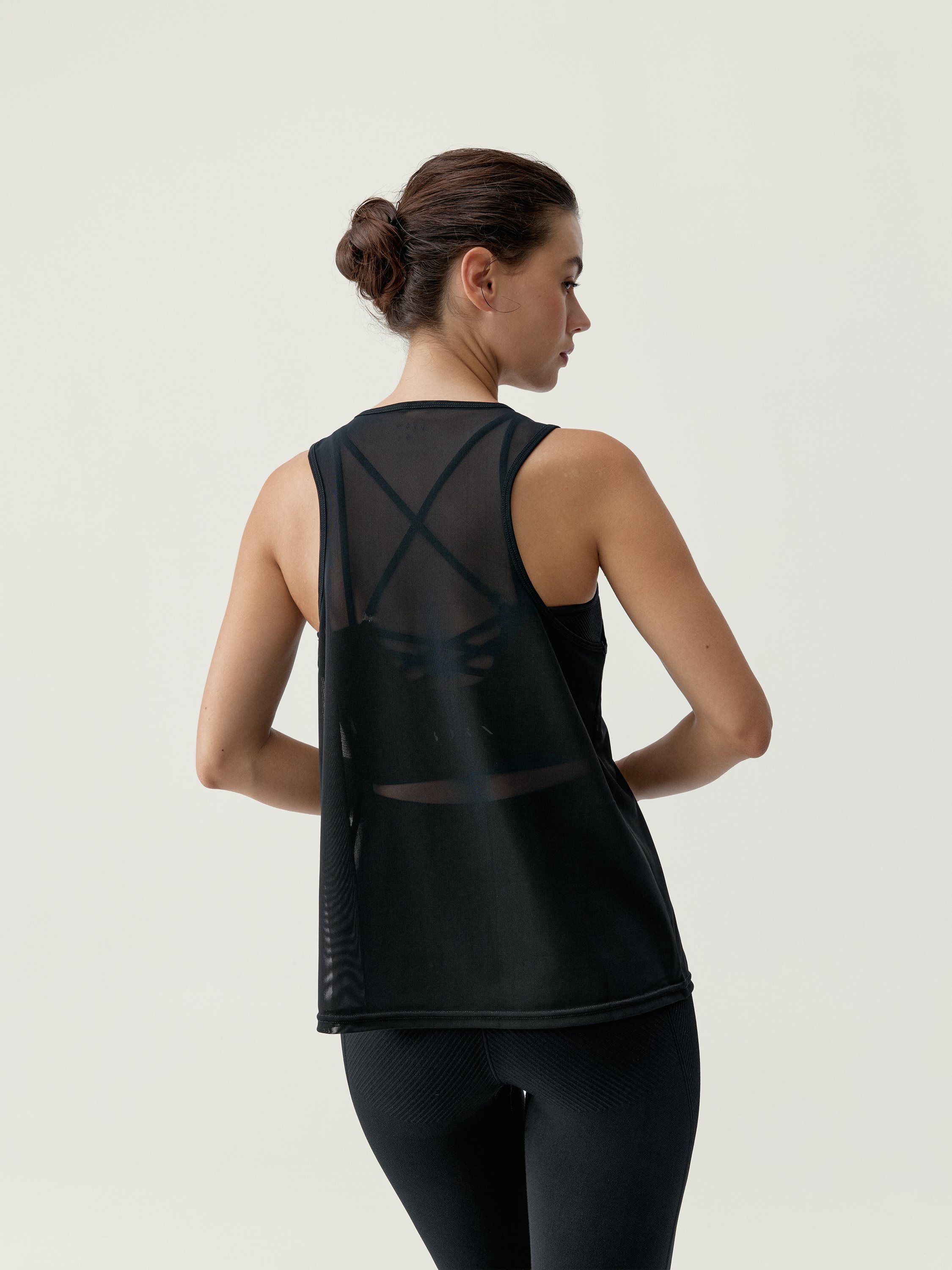 Transparent tank top | Black BORN Women