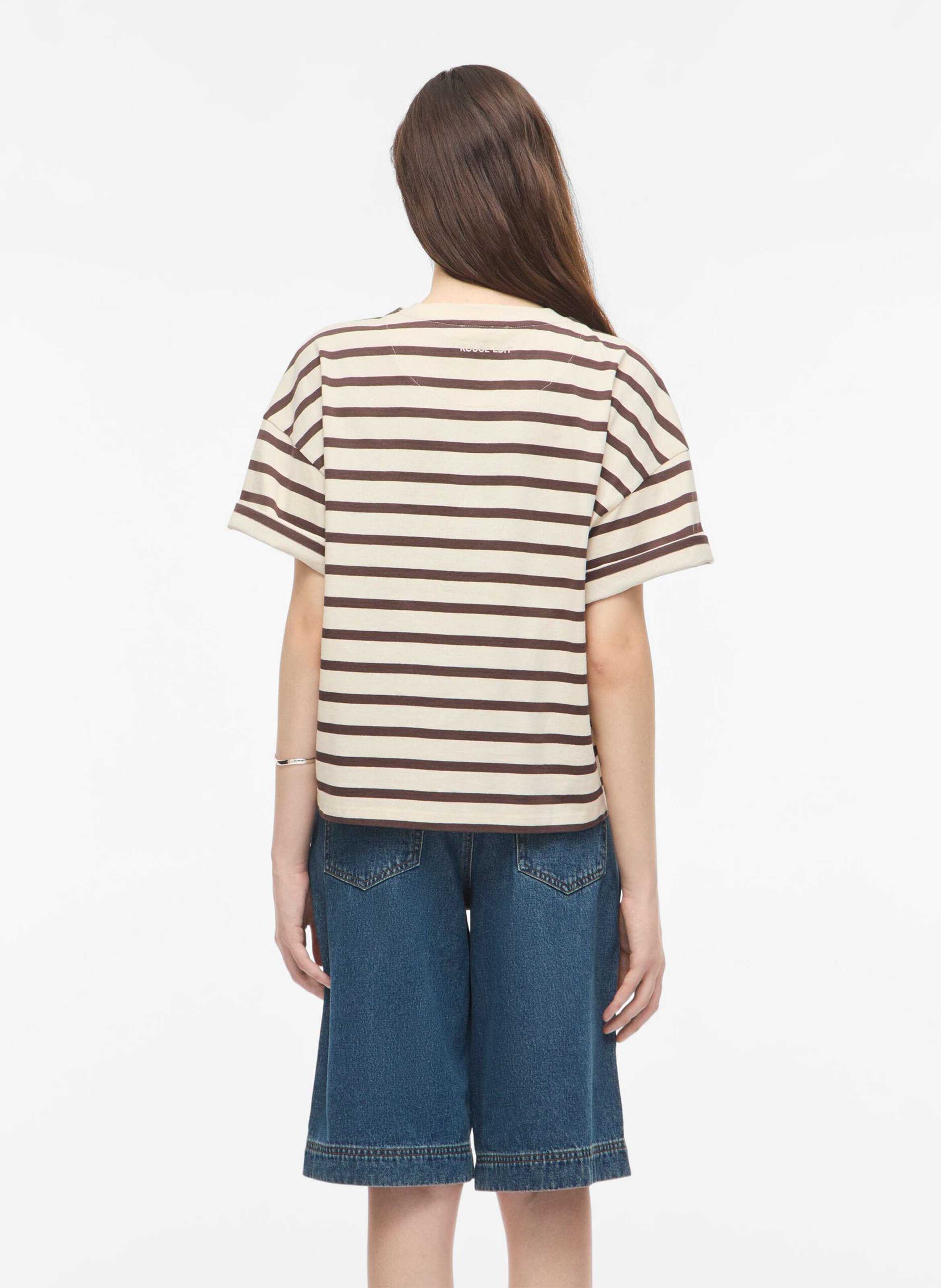 Oversize T-Shirt mit Rundhalsausschnitt aus Bio-Baumwolle ROUGE EDIT Beige