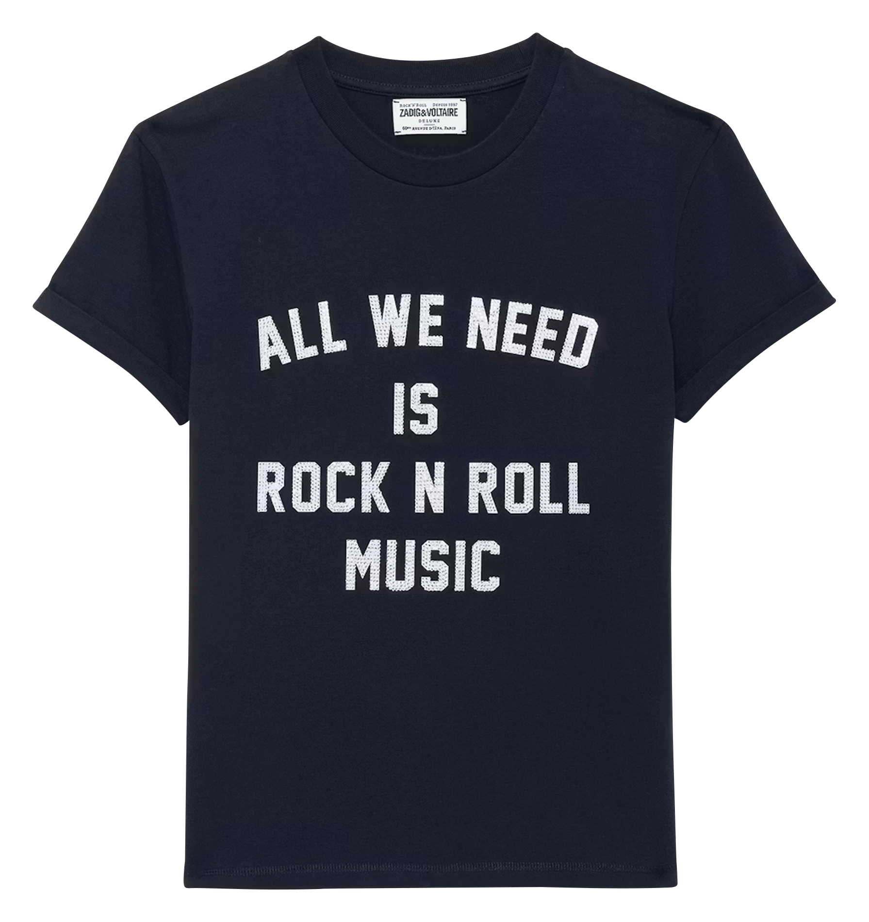 Tee-shirt col rond en coton ZADIG&VOLTAIRE Bleu