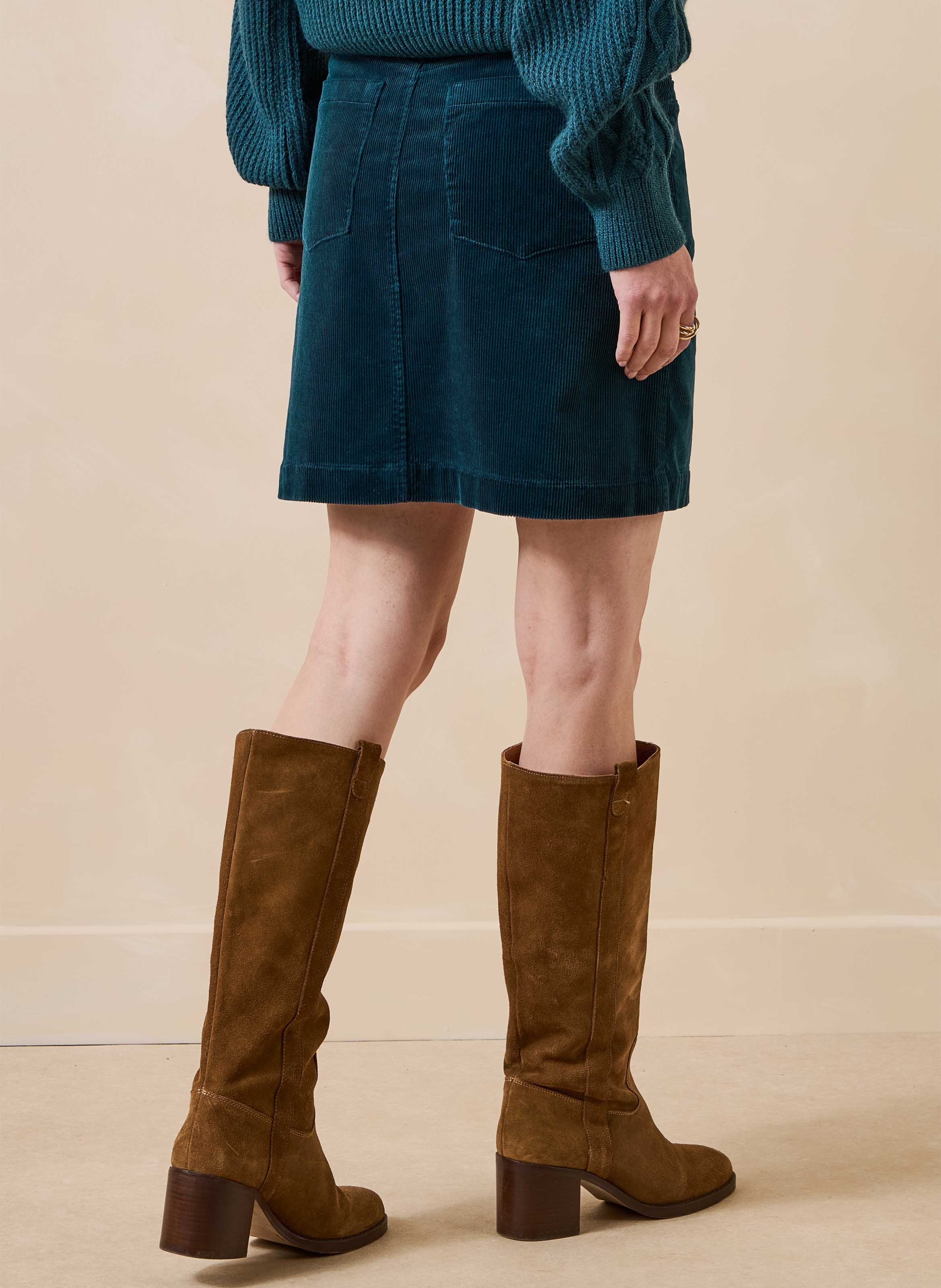 Korte rok van katoenmengsel corduroy LA FEE MARABOUTEE Blauw