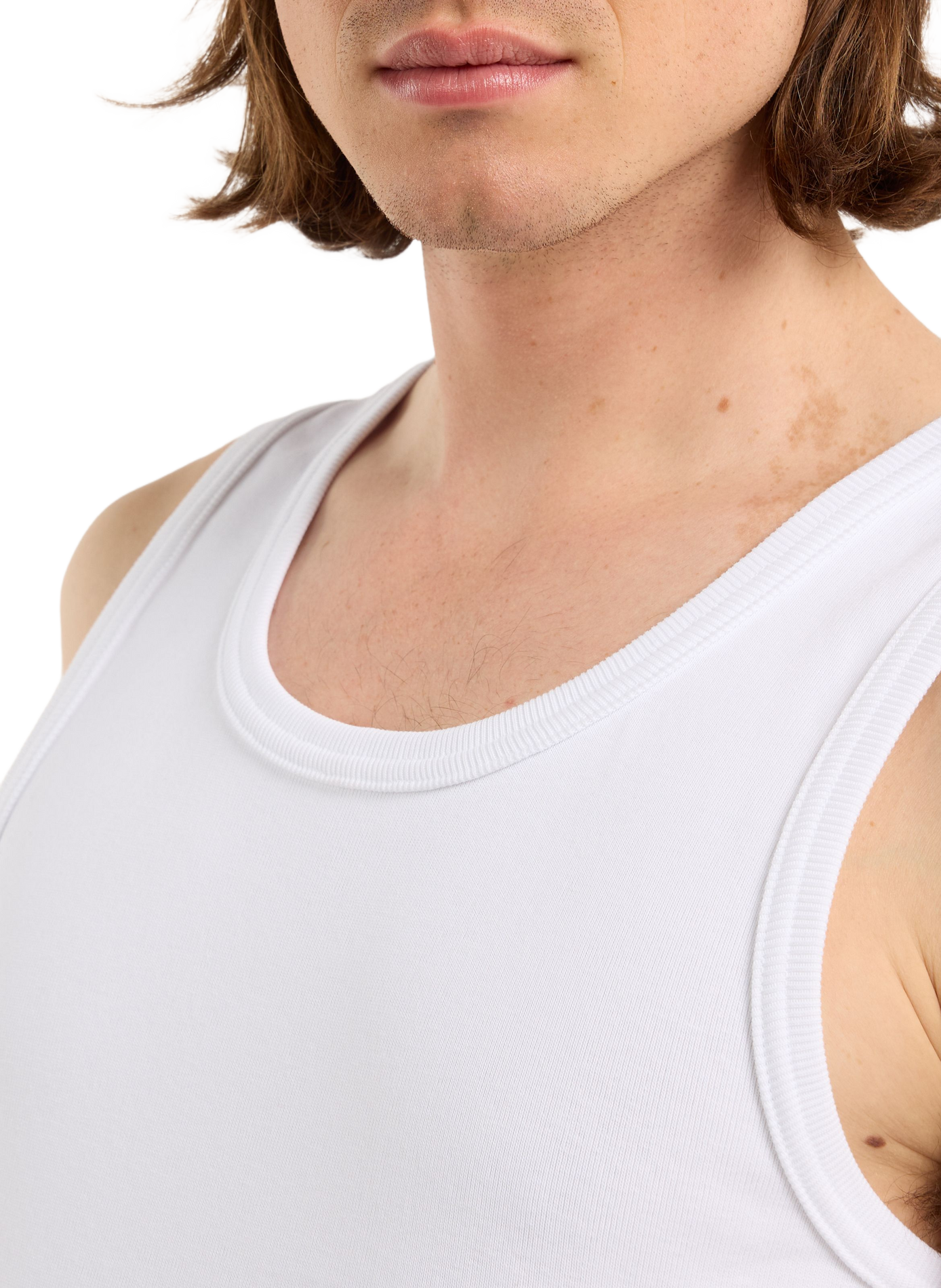 Round neck tank top in cotton SAISON 1865 White