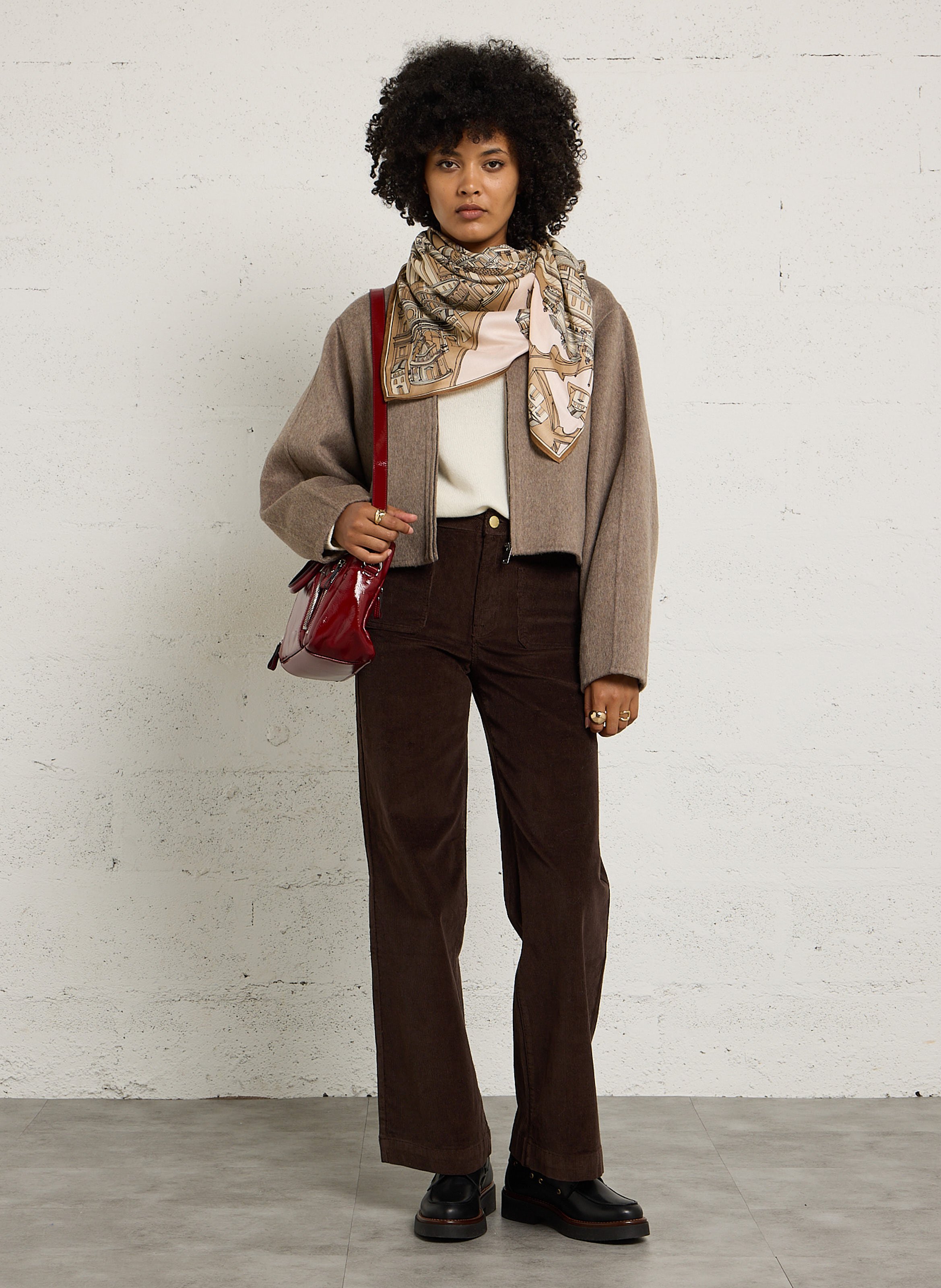 Sac à main multipoches en cuir NAT & NIN Rouge
