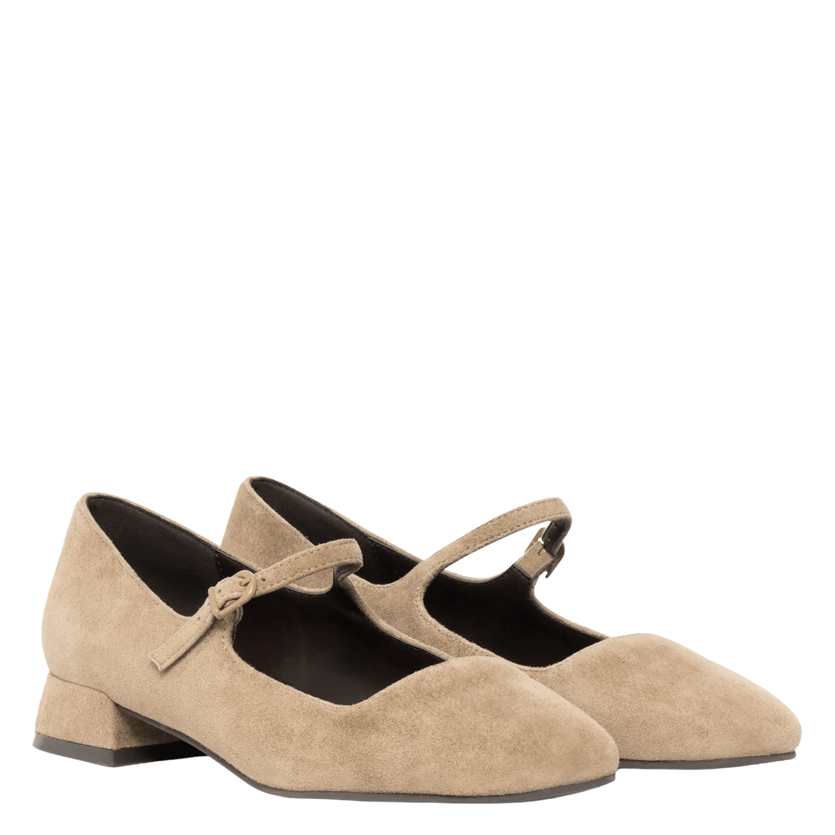 Ballerinas mit Riemchen aus Wildleder BOCAGE Beige