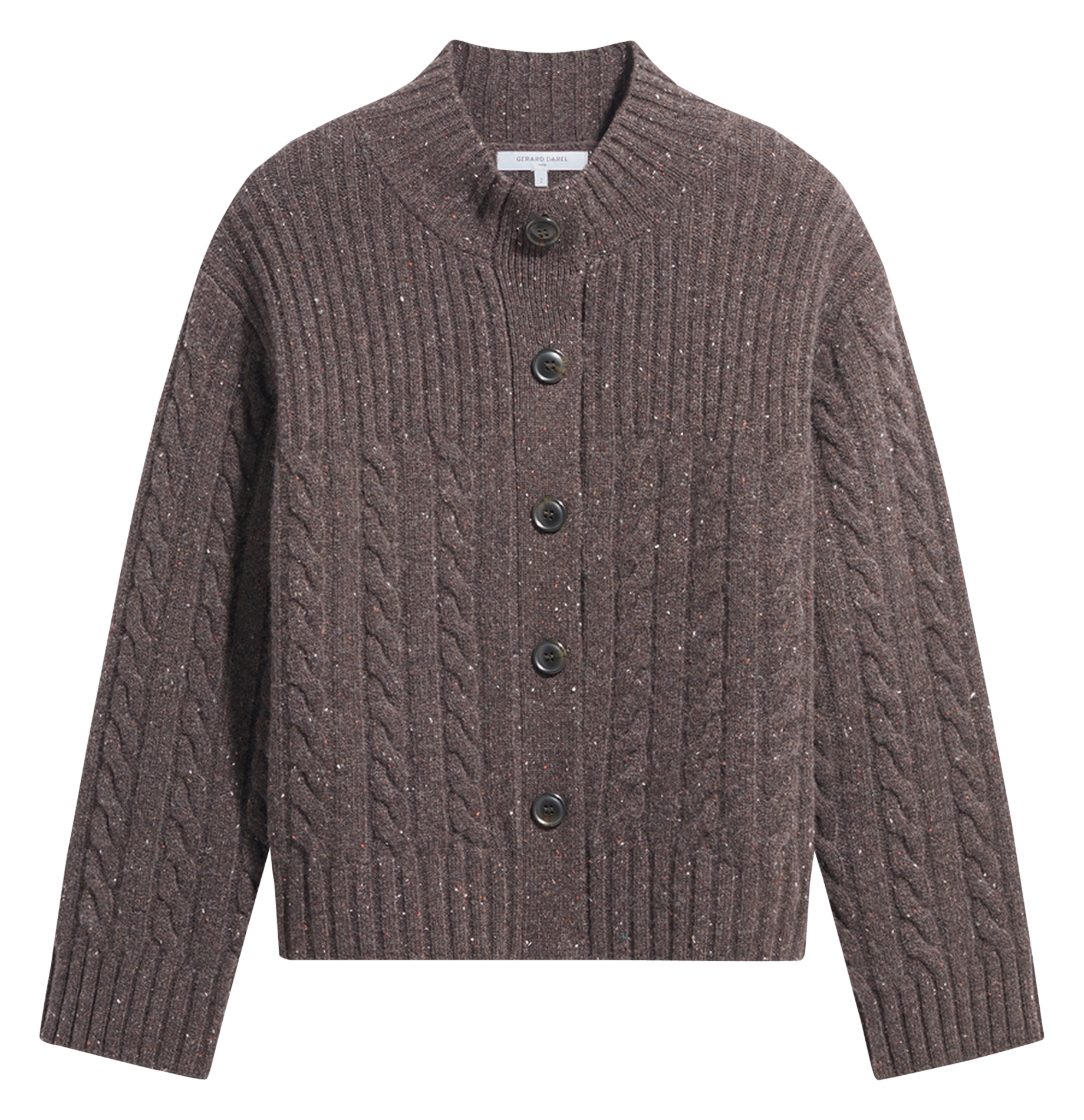 Gerader Glitzerkragen-Wollweste GERARD DAREL Braun