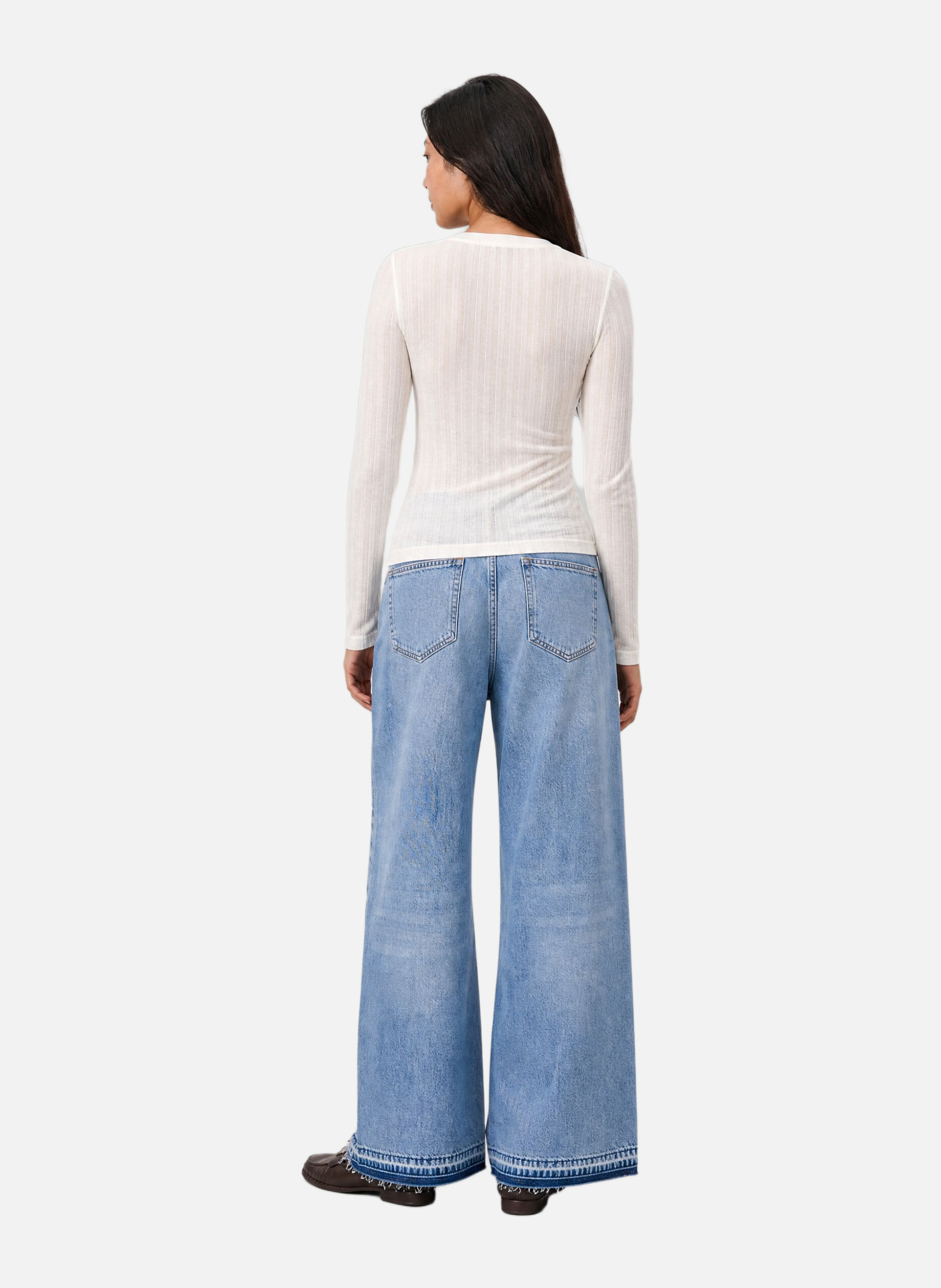Long-sleeved cotton top THE KOOPLES Beige