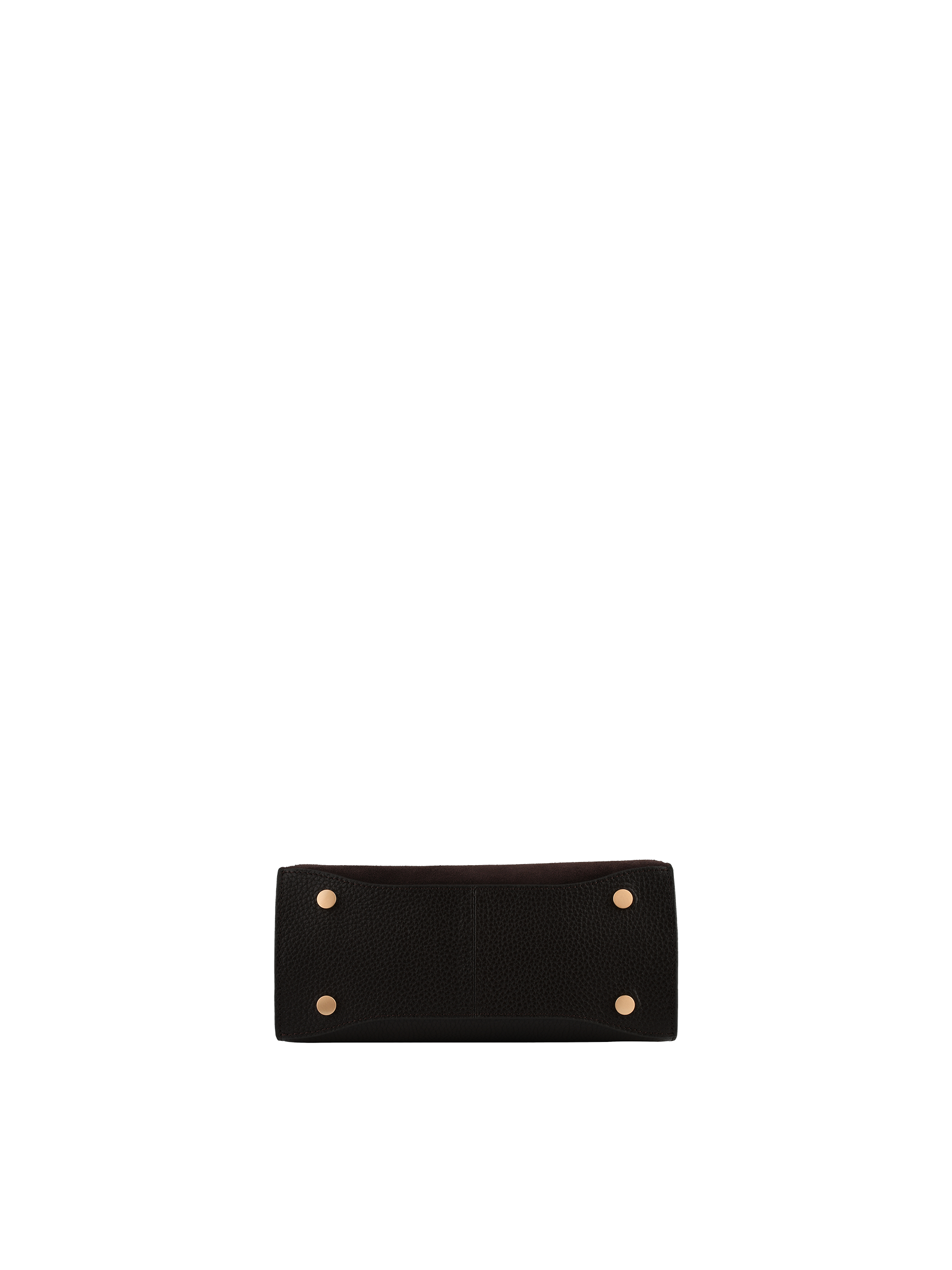 Cowhide leather handbag with a suede-effect finish POURCHET Brown