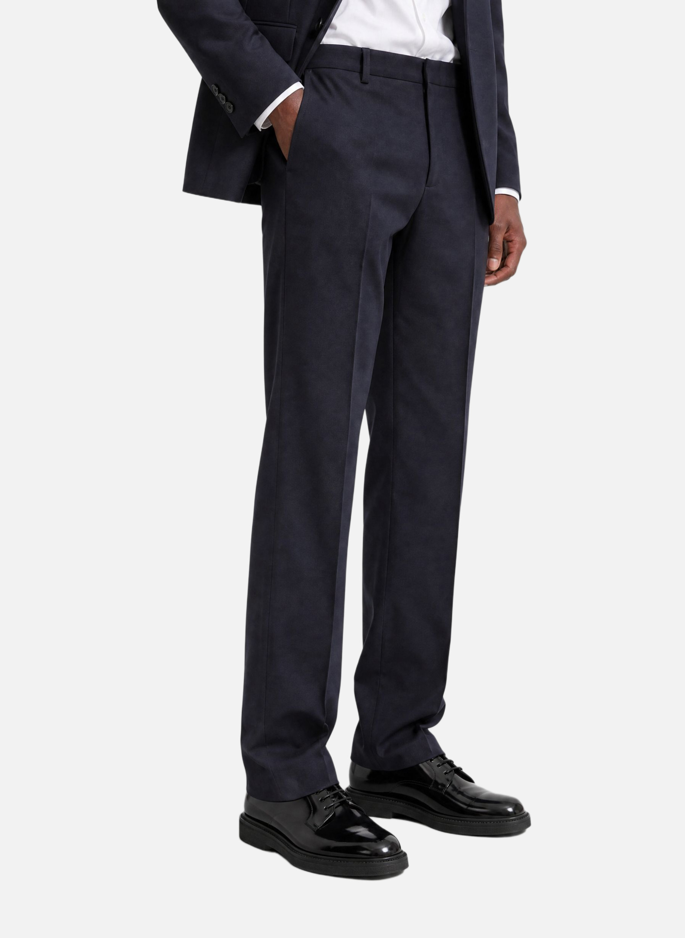 Navy straight-leg wool suit trousers THE KOOPLES Blue