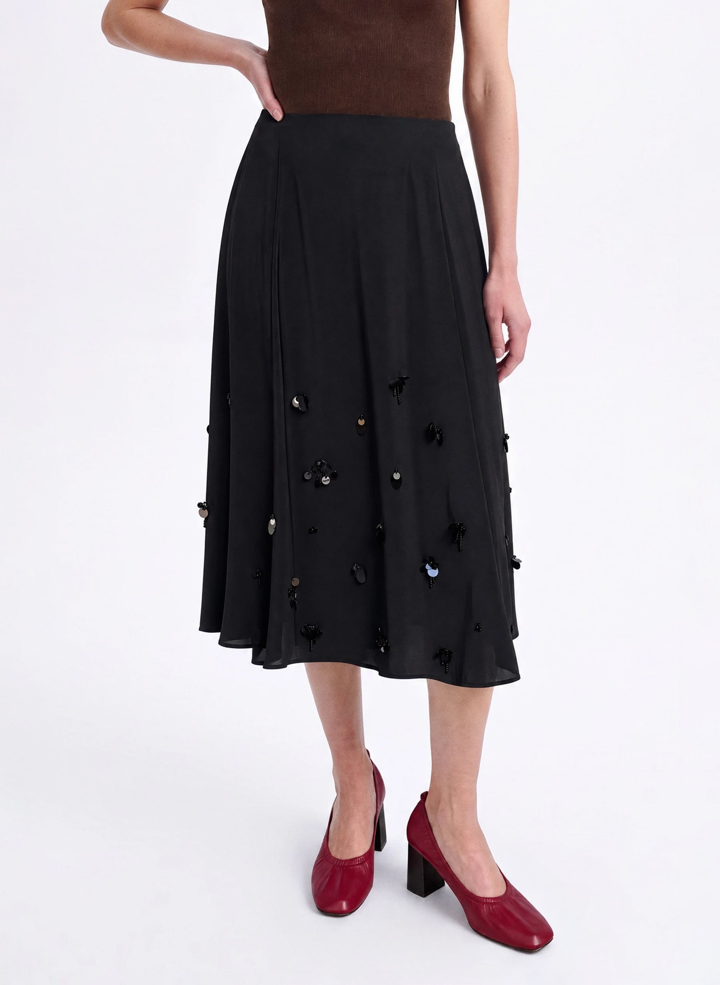 Jupe midi évasée VANESSA BRUNO Noir