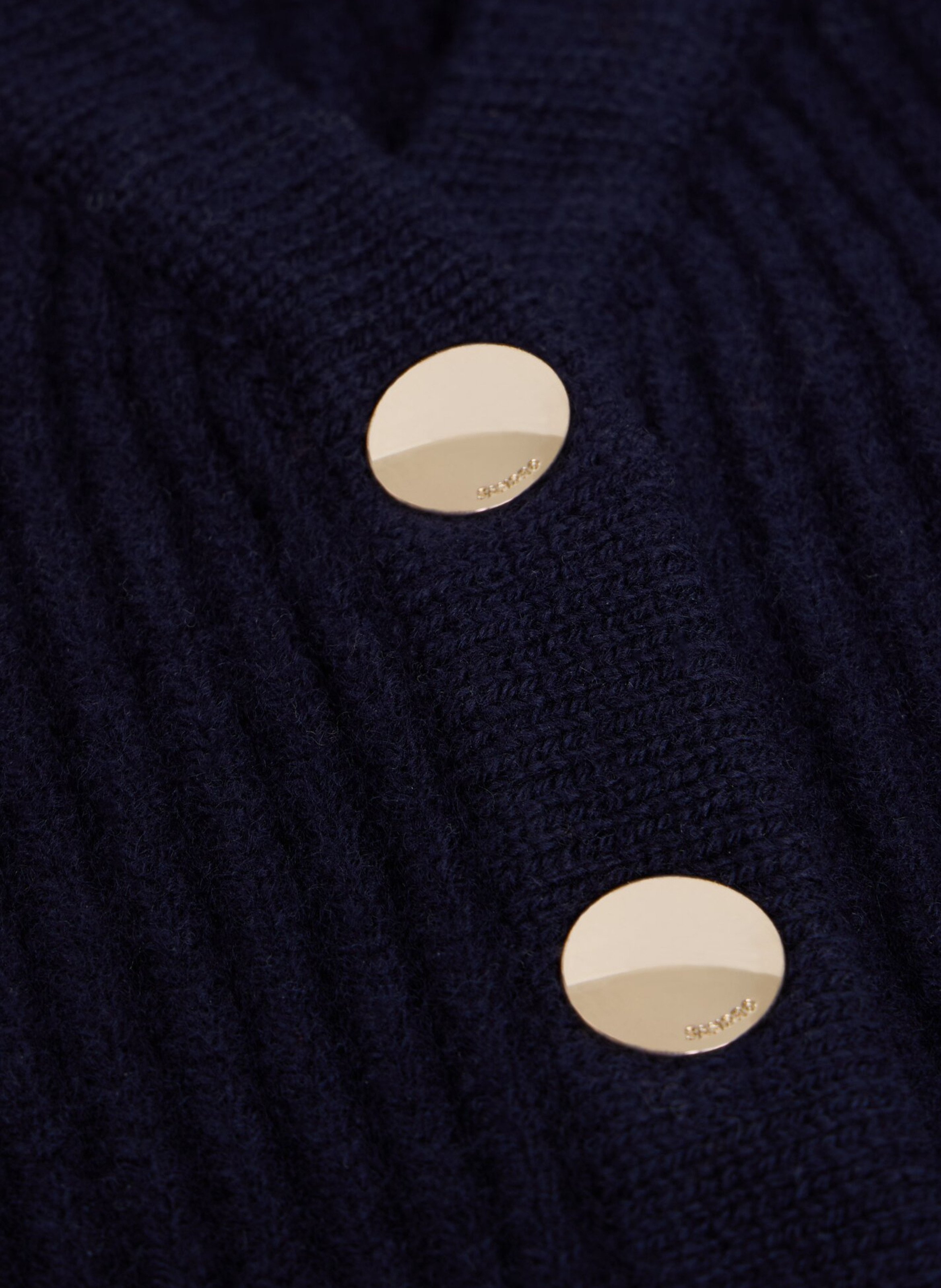 Bonnet boutonné uni en laine SANDRO Bleu
