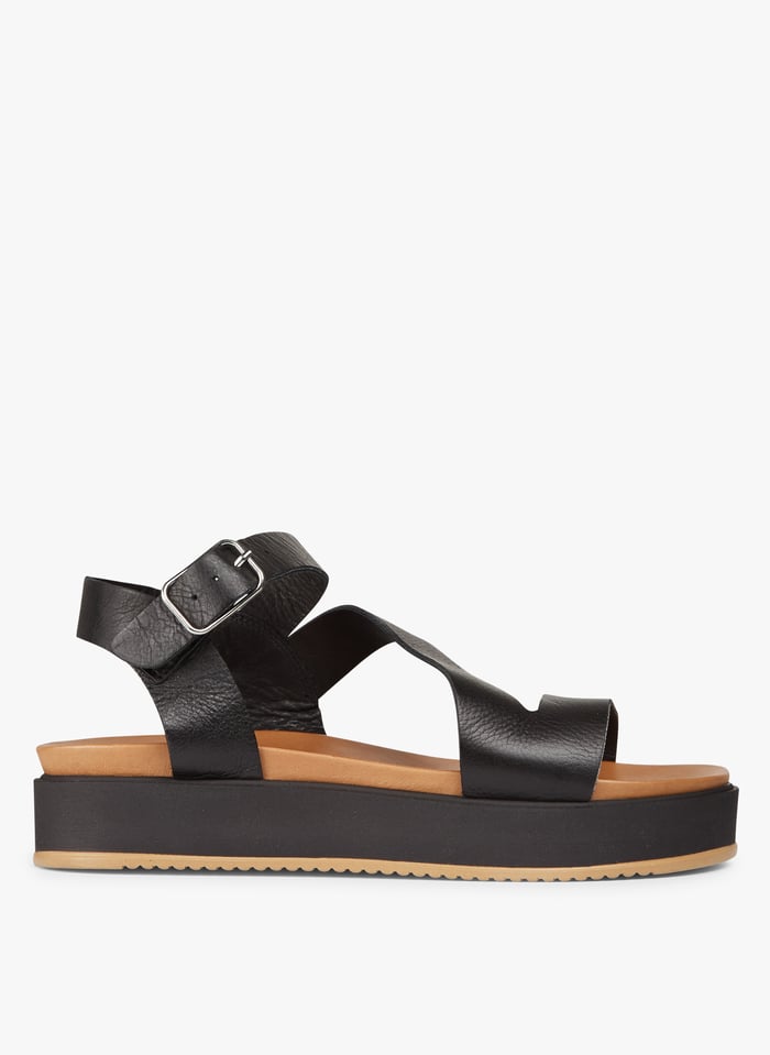Leather Wedge Sandals Noir Jonak Women Place des Tendances