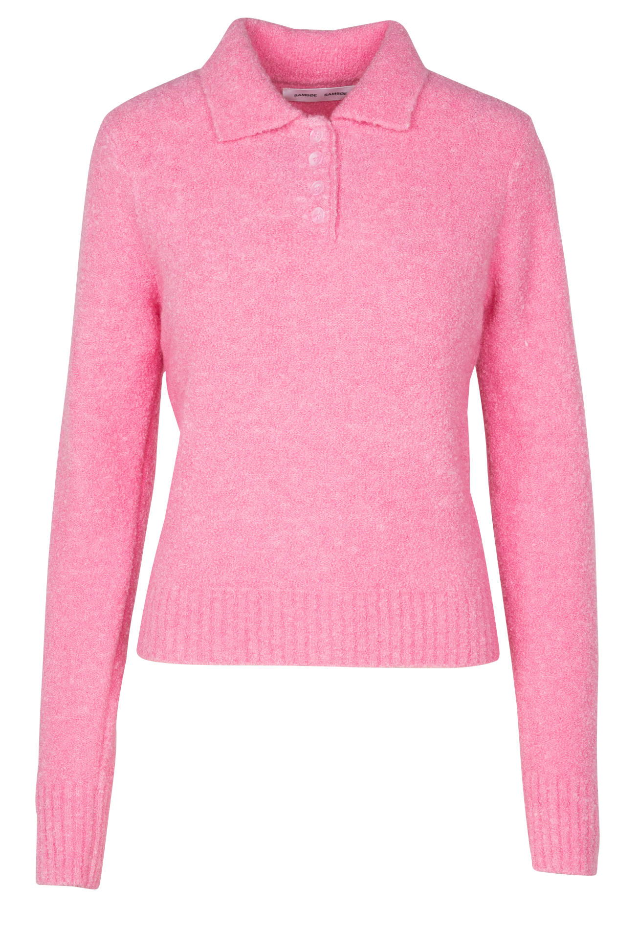 Pull col polo en Alpaga mélangé  SAMSOE SAMSOE Rose