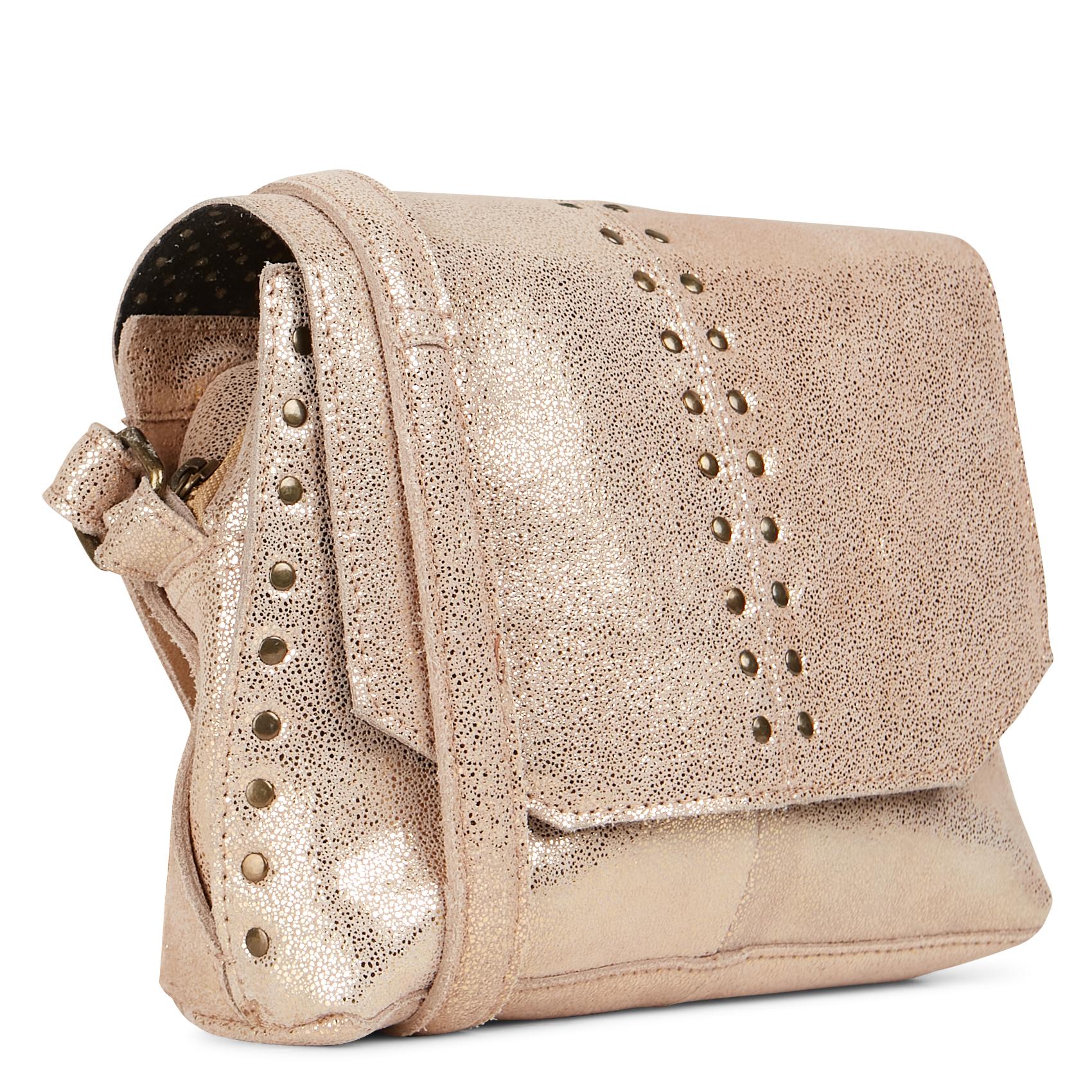 Leather Shoulder Bag Gold Colour Pieces Women Place des Tendances