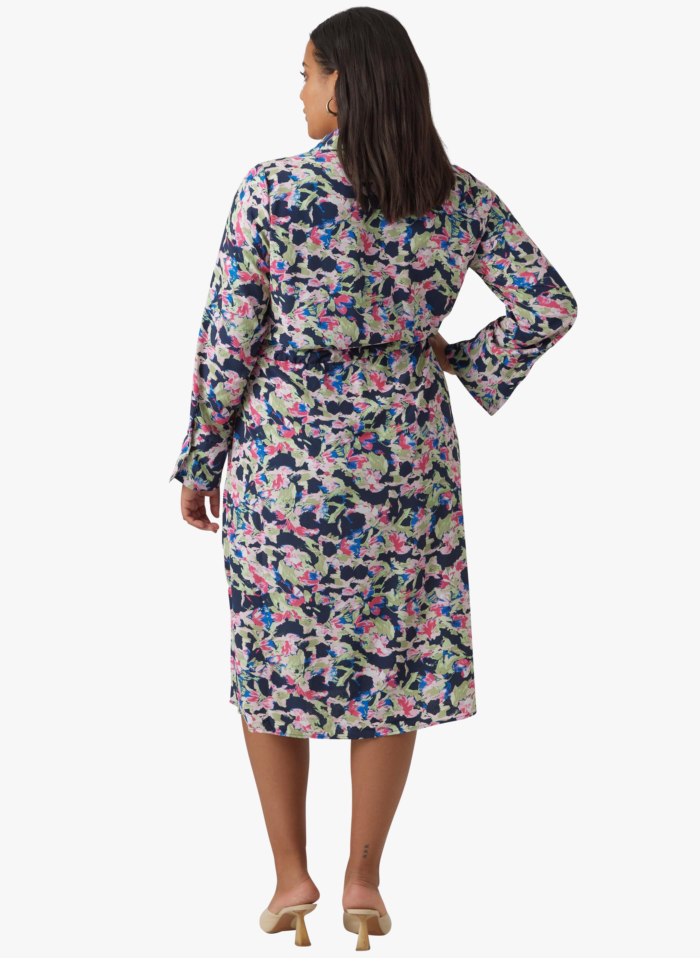 Robe midi à imprimé abstrait VERO MODA CURVE Bleu