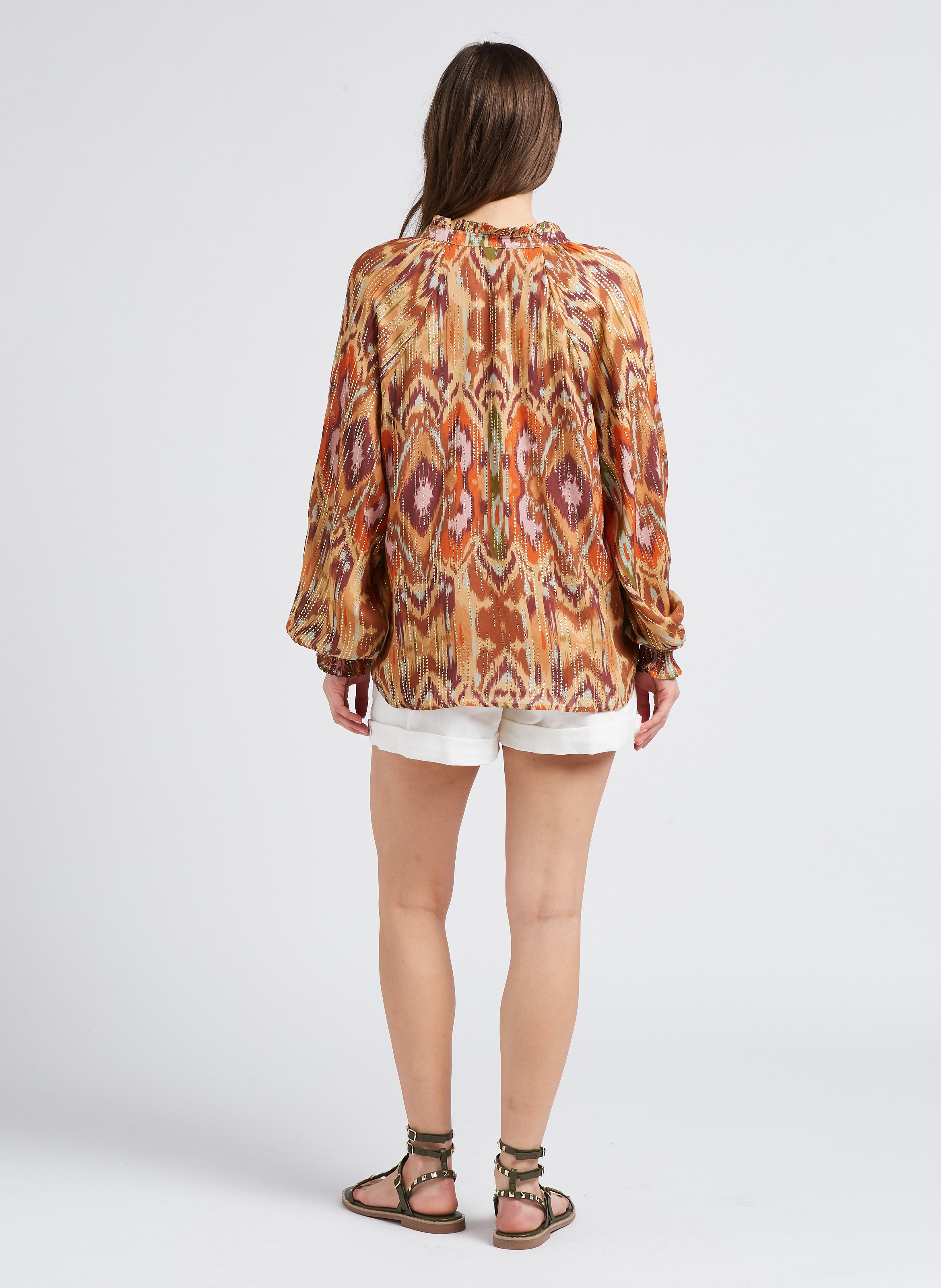 Oversized printed V-neck shirt LA PETITE ETOILE Multicolored