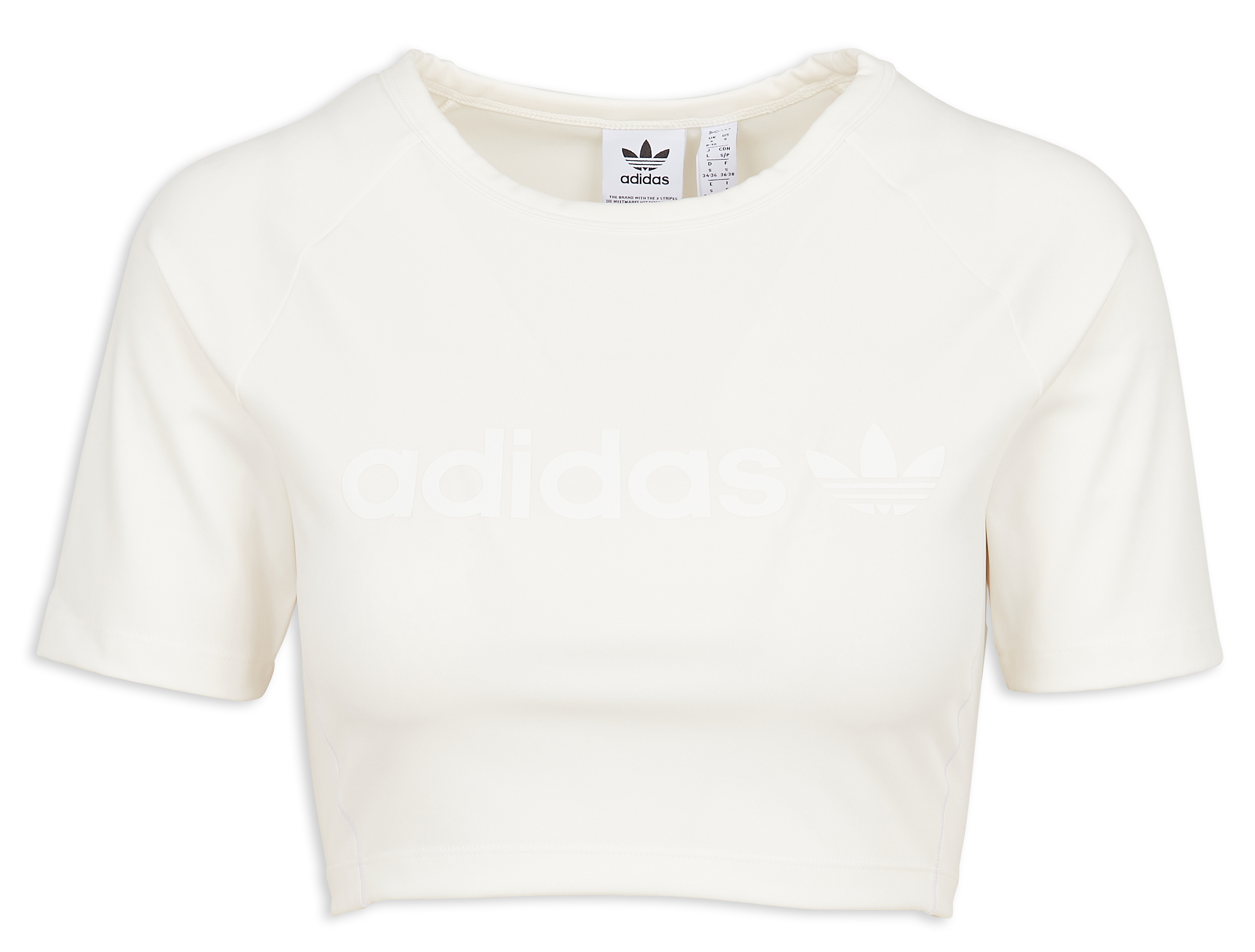 Crop top à manches courtes sérigraphié ADIDAS Blanc