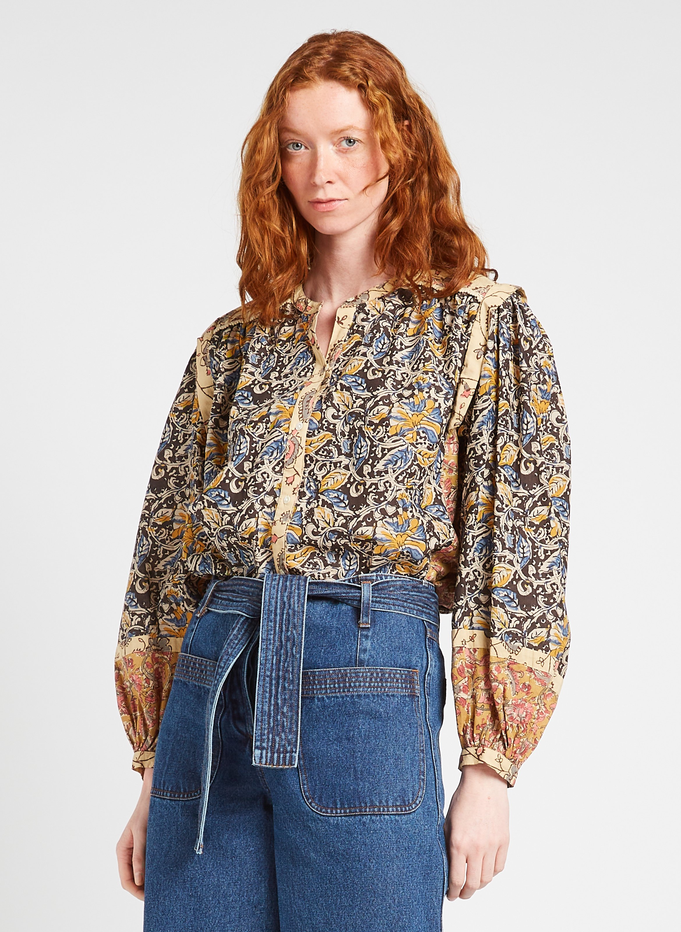 Straight printed organic cotton shirt LOUISE MISHA Multicolored