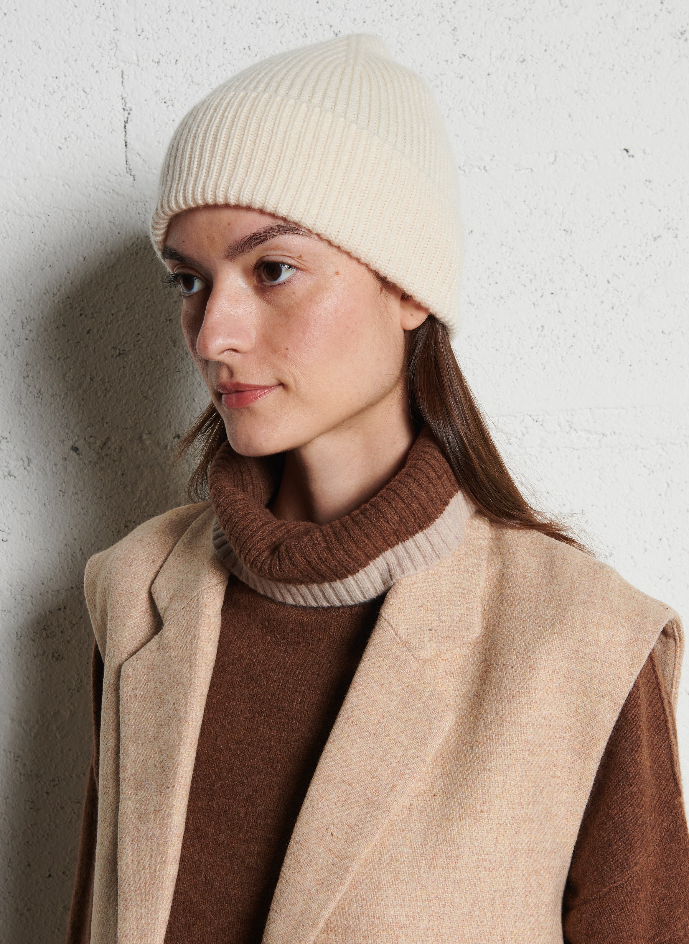 Bonnet en cachemire KOON White