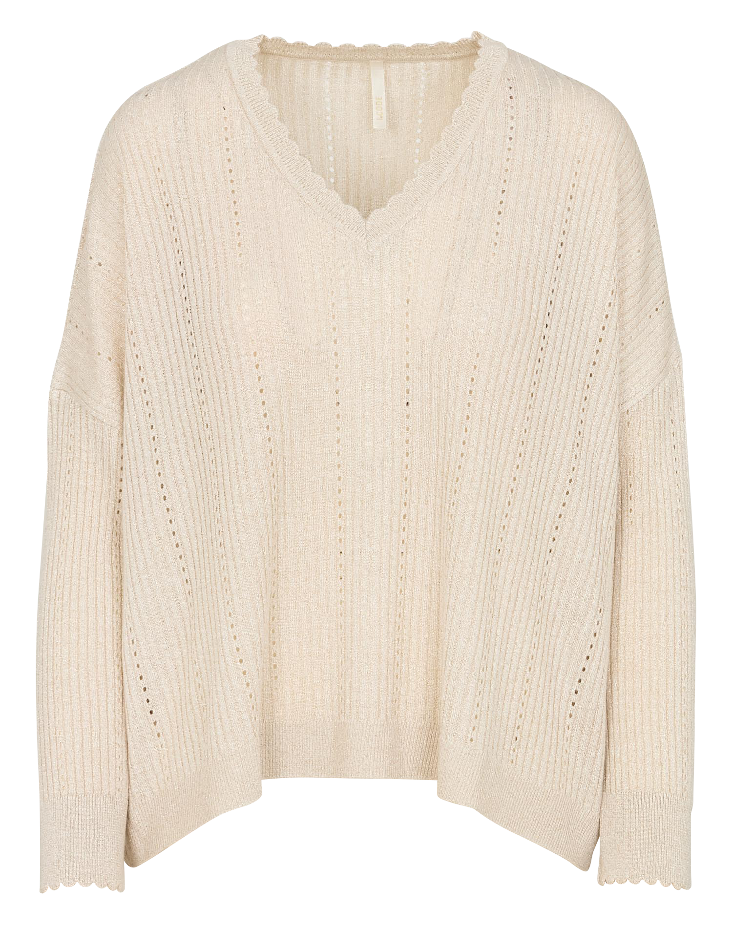 Oversized V-neck sweater I CODE White