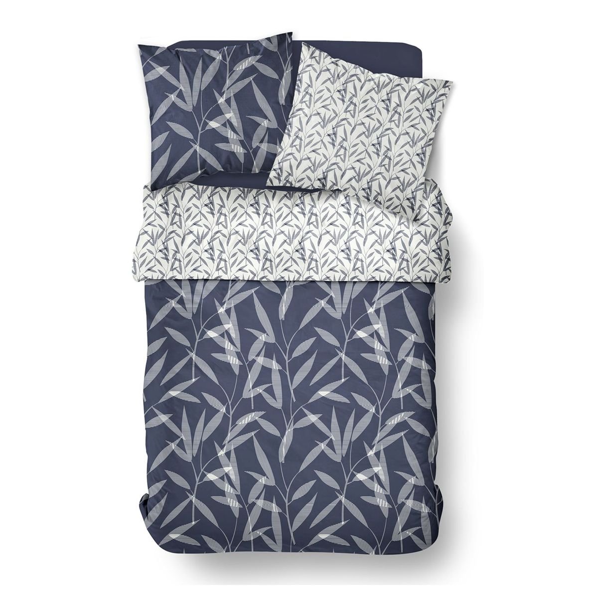 Zippered cotton printed bedding set TODAY LINGE DE MAISON White