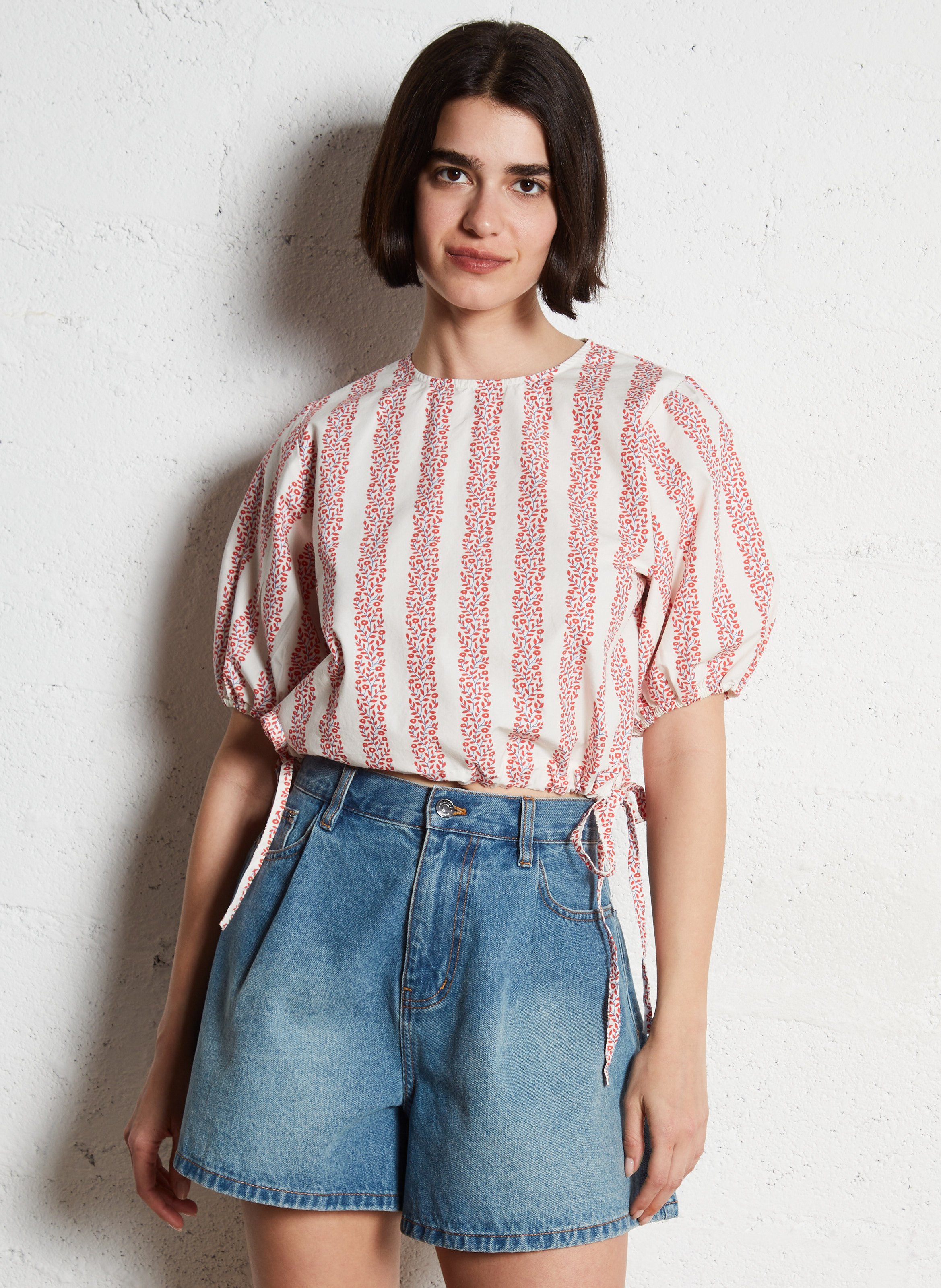 Aimee dotted Swiss top THE TINY BIG SISTER Red