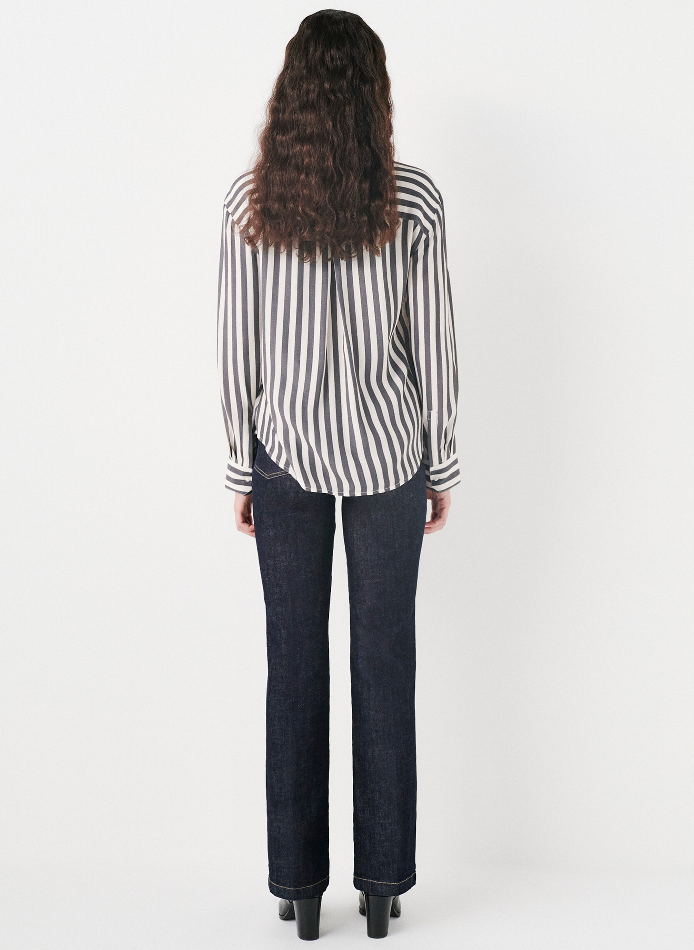 Chemise à rayures col classique CAROLL Gris