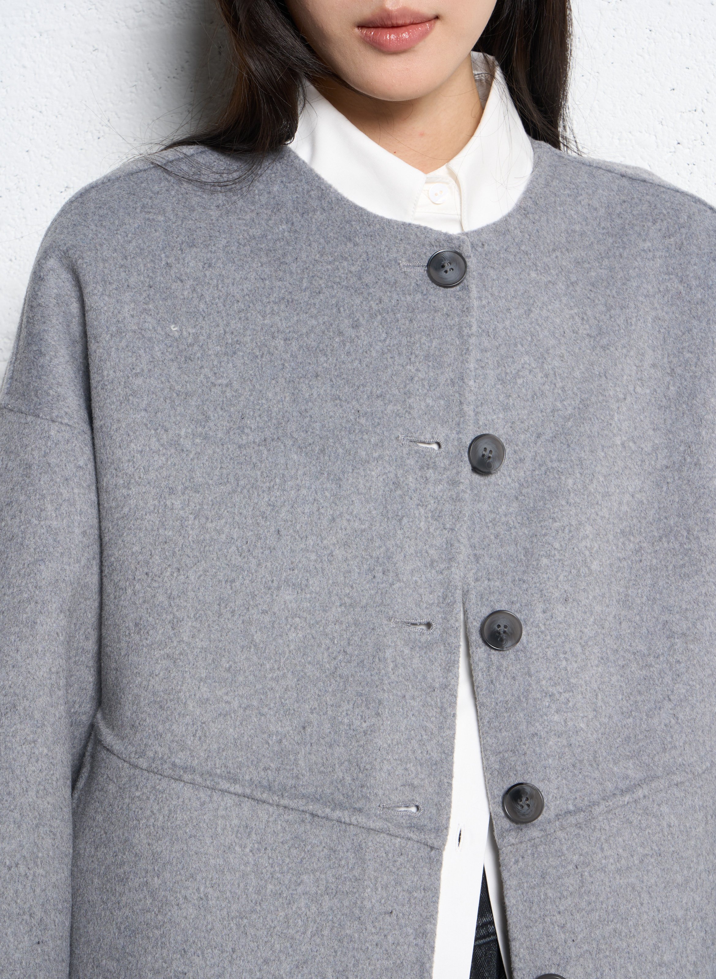 Blouson oversize en laine recyclée mélangée SUNCOO Gris