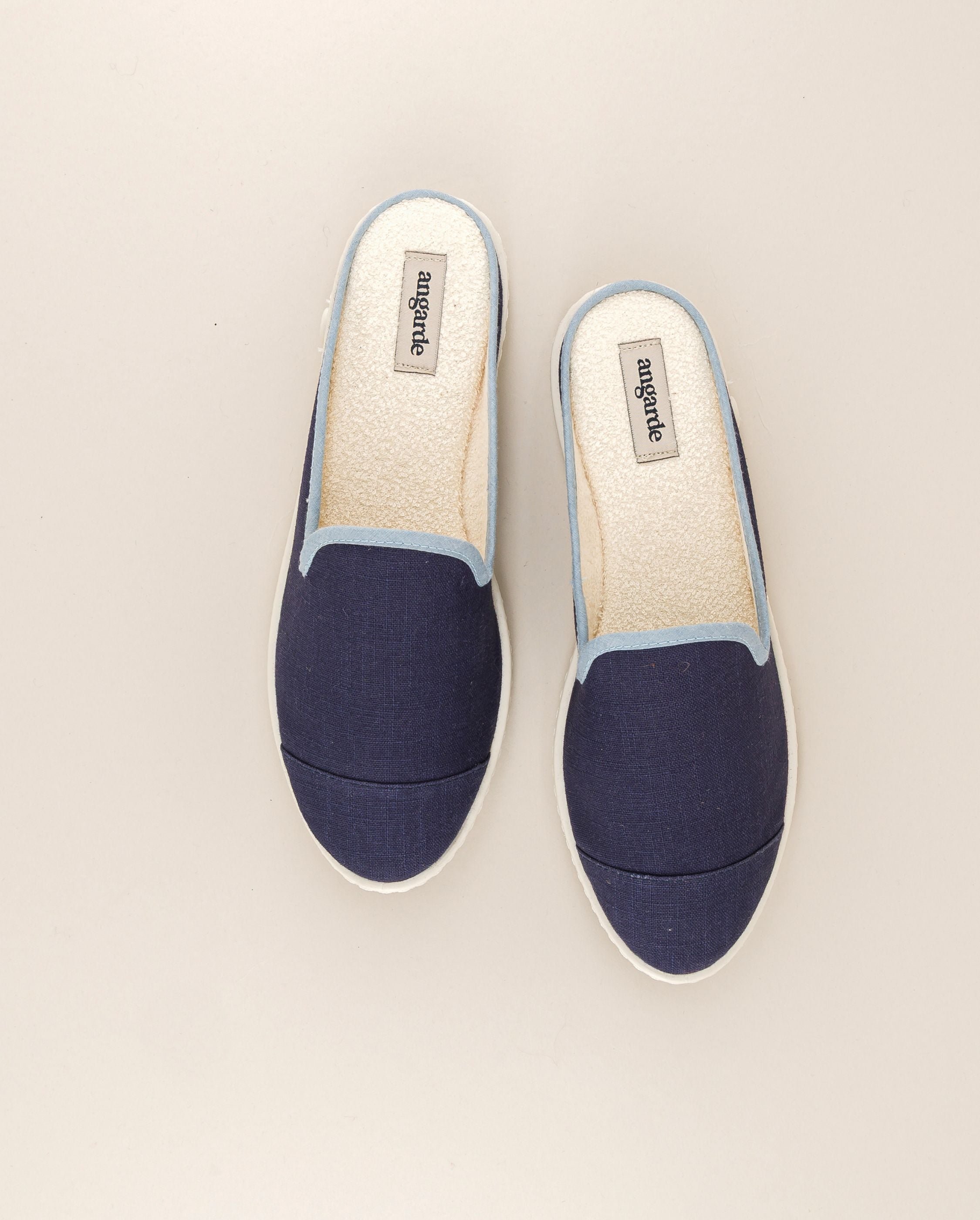 Women&#039;s linen mule, sky blue denim ANGARDE Blue