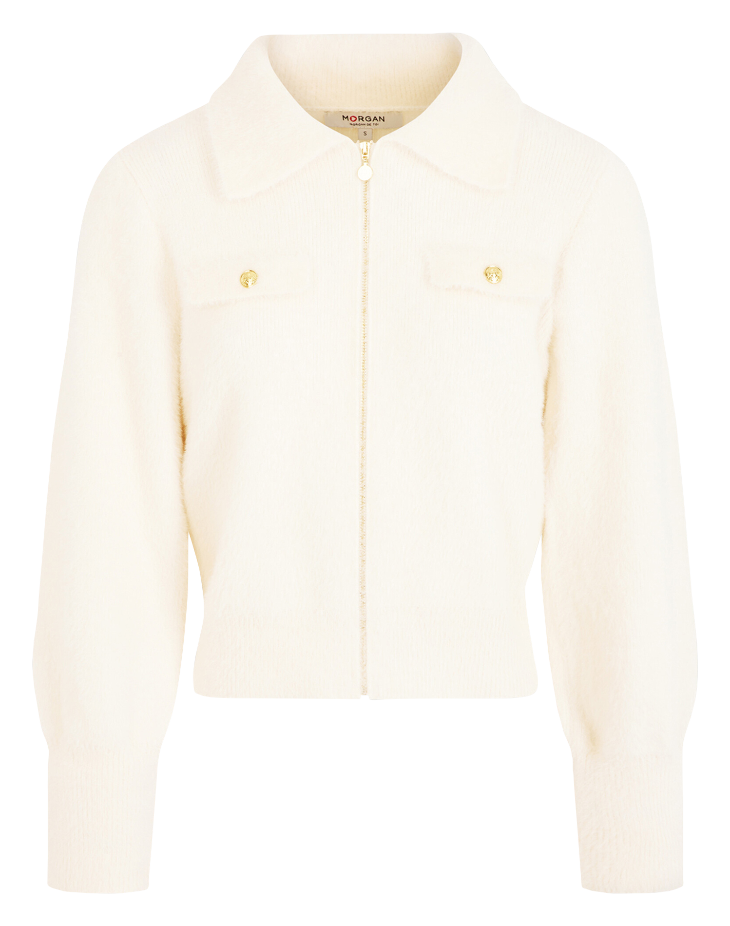 Gerade geschnittene Kunstpelz-Weste MORGAN Beige