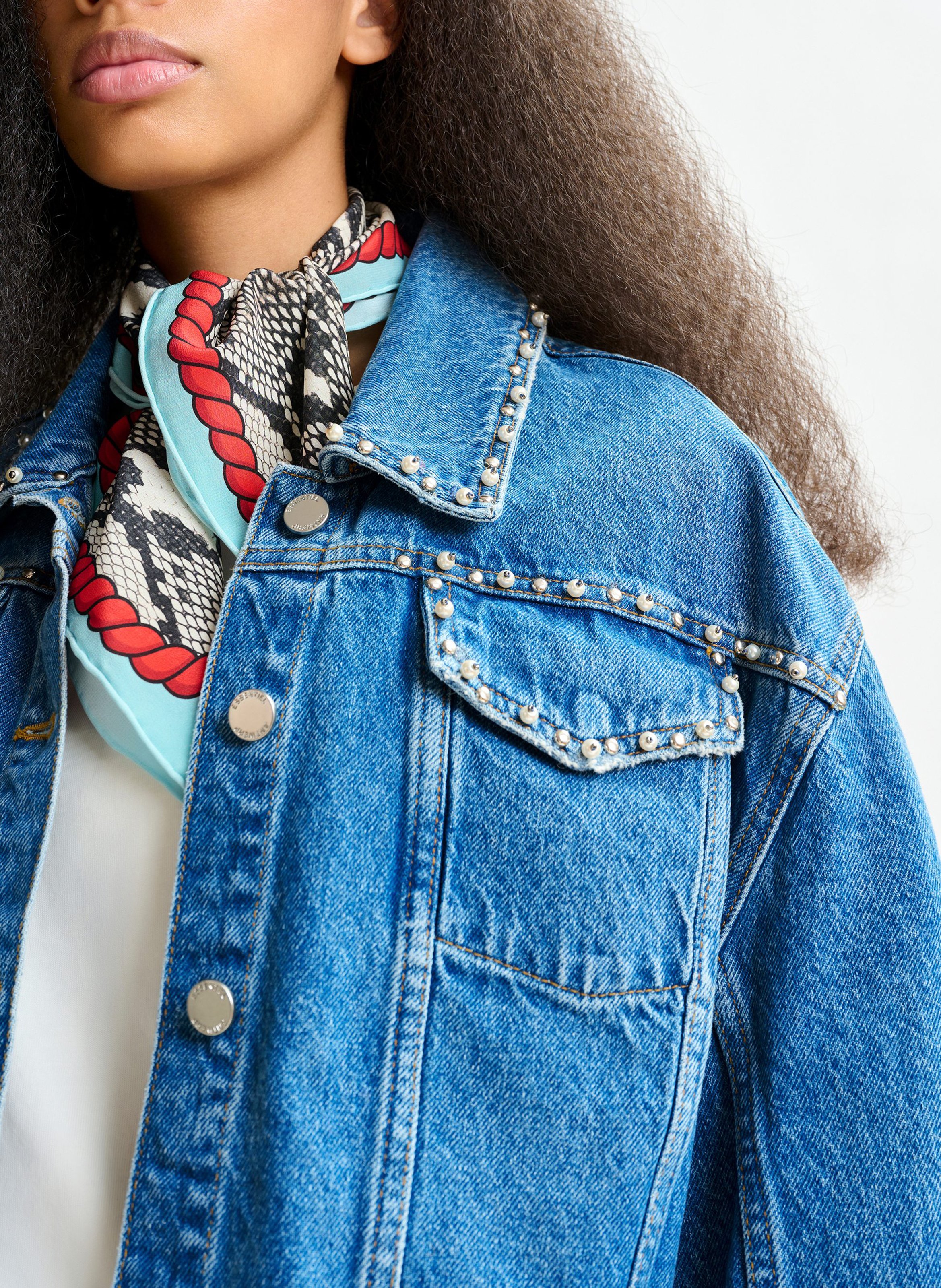 Straight cotton jacket ESSENTIEL ANTWERP Blue