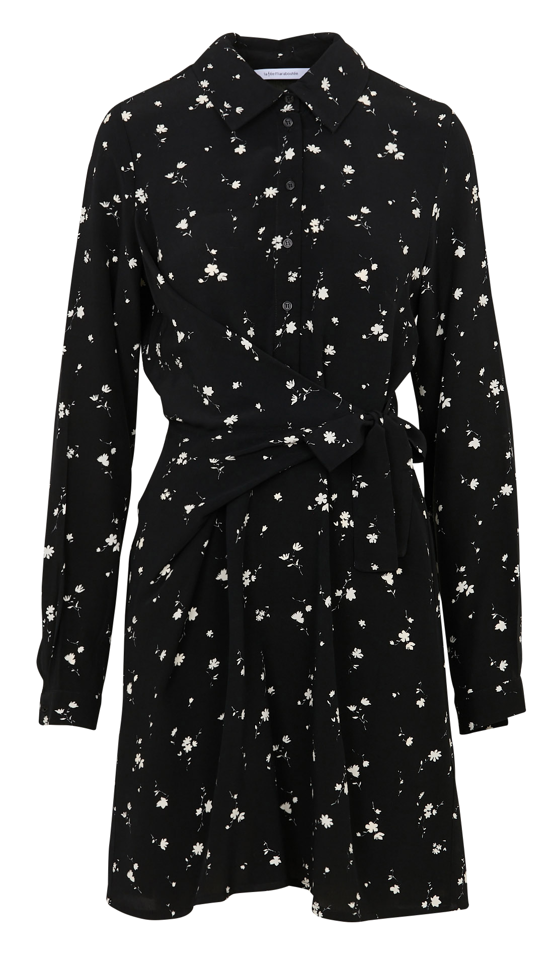 Halflange jurk met print LA FEE MARABOUTEE Zwart