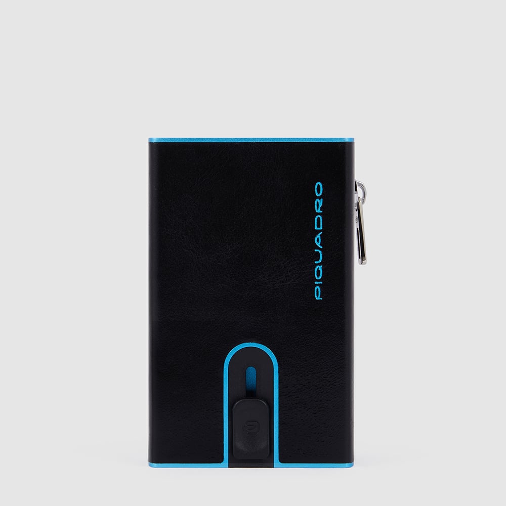 Wallet with sliding system and coin pocket PIQUADRO Black