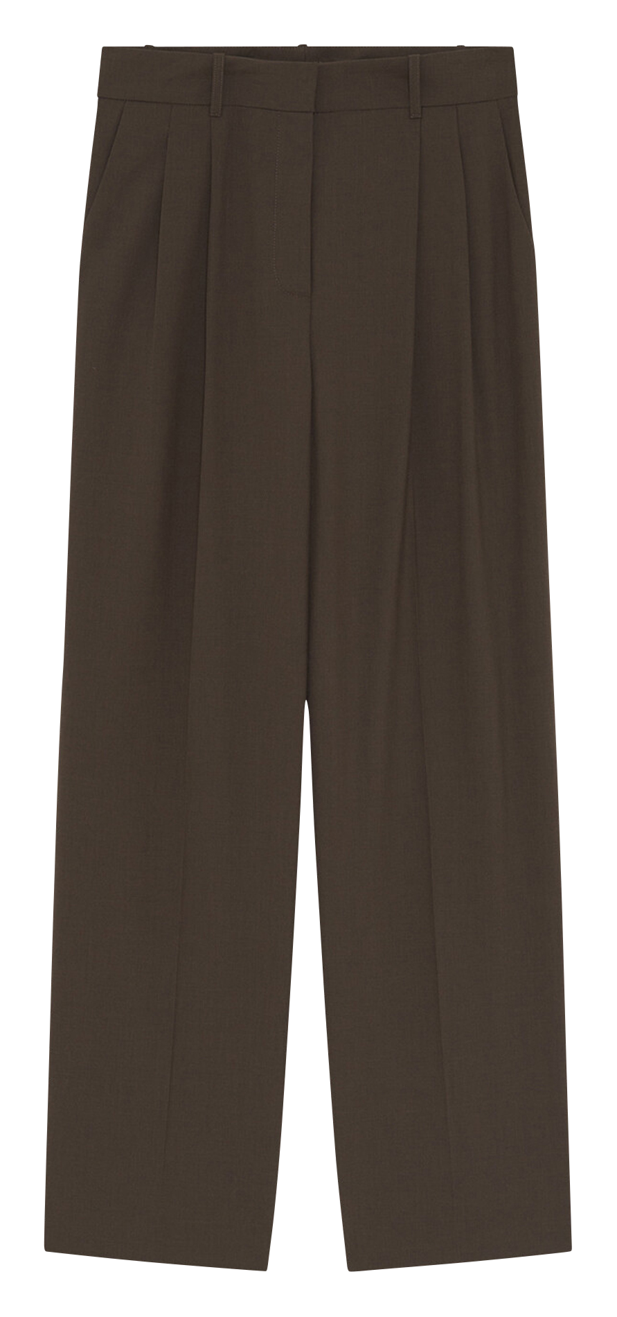 Pantalon à pinces droit CAROLL Marron