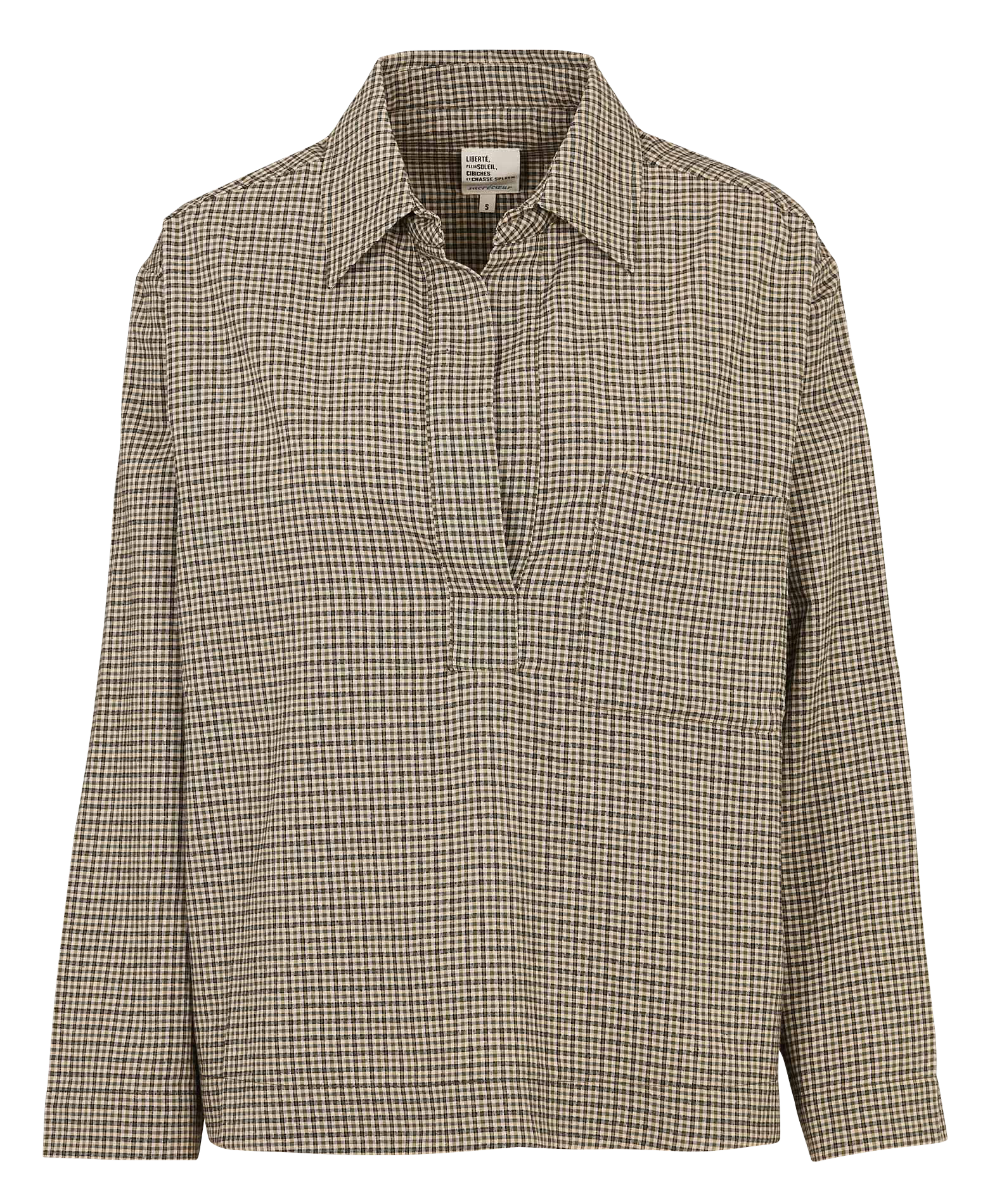 Top ample manches longues à carreaux SACRECOEUR Vert