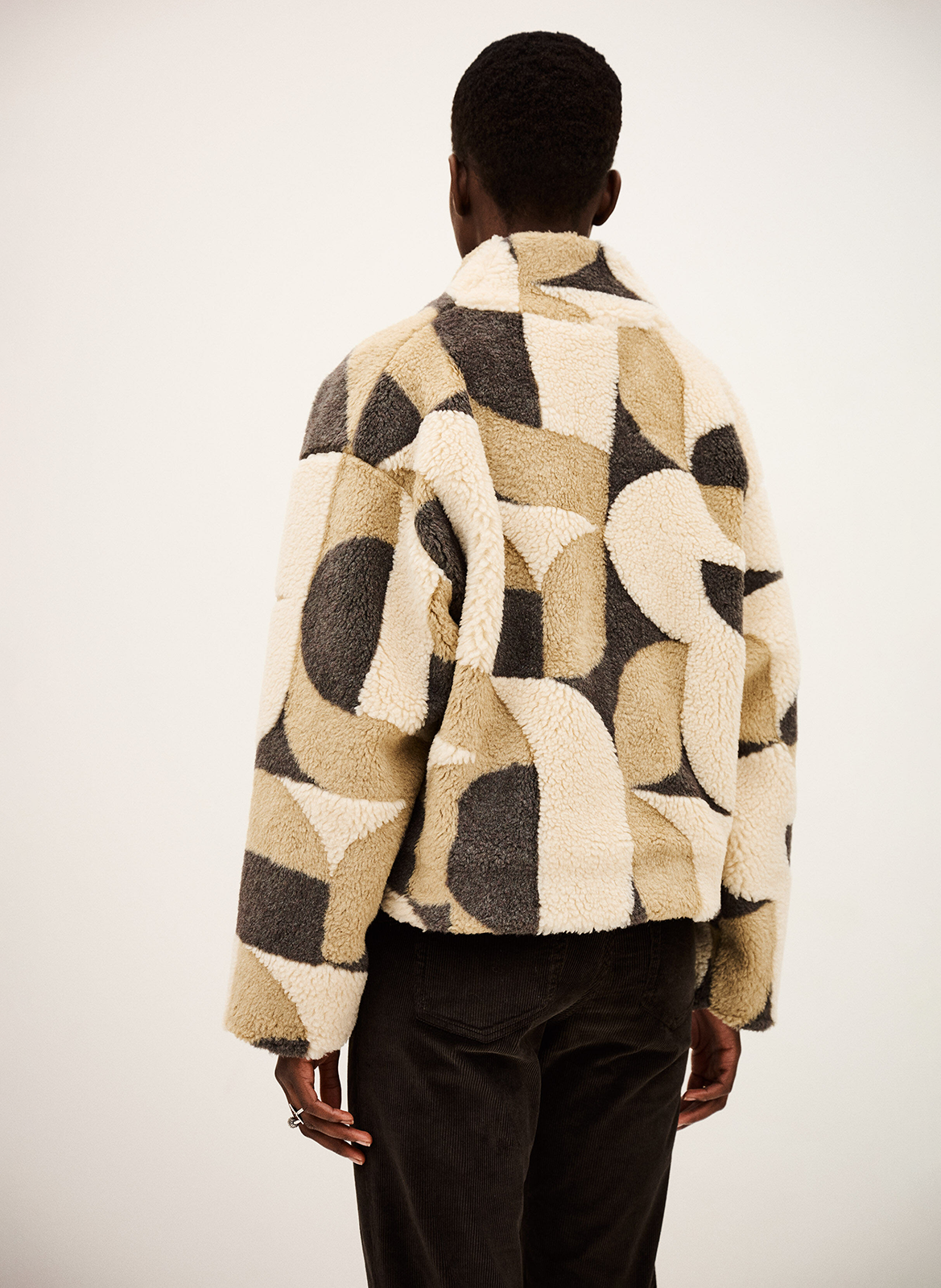 Manteau court oversize col montant BA&SH Beige